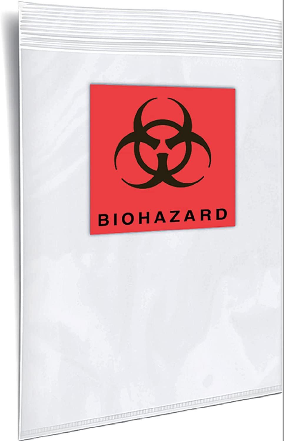 PUREVAcY Biohazard Bags 3 x 5 Pack of 100 Zipper Bags 3x5 clear Biohazard Specimen Bags 3 Wall Tear Pouch Bags 2 mil Polyethylen