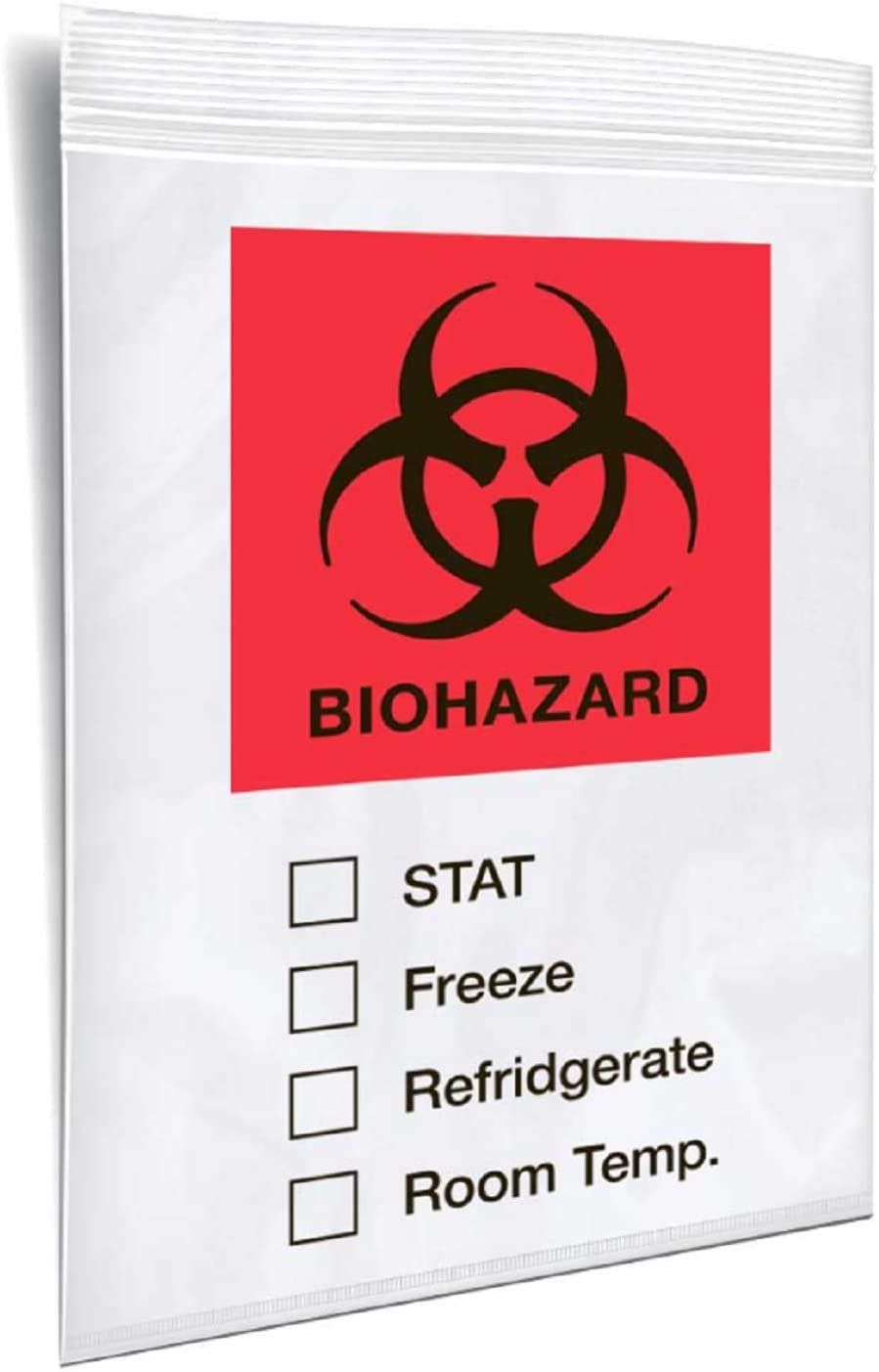 PUREVAcY Biohazard Bags 6 x 9 Pack of 1000 Zipper Bags 6x9 clear Biohazard Specimen Bags 3 Wall Tear Pouch Bags 2 mil Polyethyle