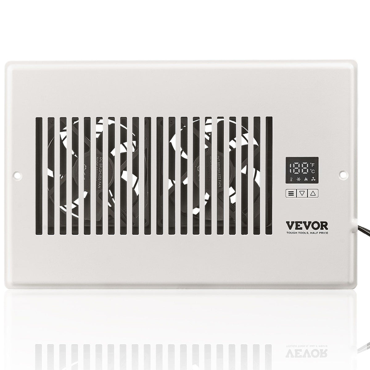 Vevor Register Booster Fan, Quiet Vent Booster Fan Fits 6' X 10' Register Holes, With Remote Control And Thermostat Control, Adj