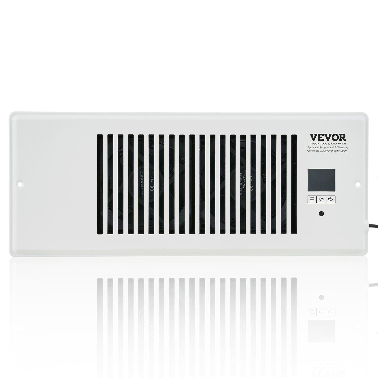 Vevor Register Booster Fan, Quiet Vent Booster Fan Fits 4' X 12' Register Holes, With Remote Control And Thermostat Control, Adj