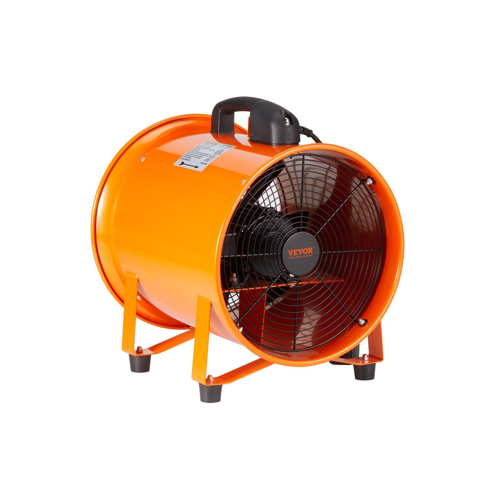 Vevor Portable Ventilator, 12 Inch Heavy Duty Cylinder Fan With 33Ft Duct Hose, 560W Strong Shop Exhaust Blower 2894Cfm, Industr