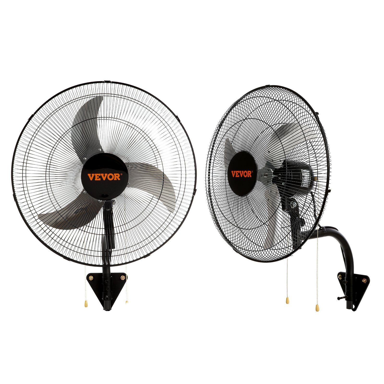 Vevor Wall Mount Fan, 2 Pcs 18 Inch Oscillating, 3 Speed High Velocity Max. 4000 Cfm Industrial Wall Fan For Indoor, Commercial,