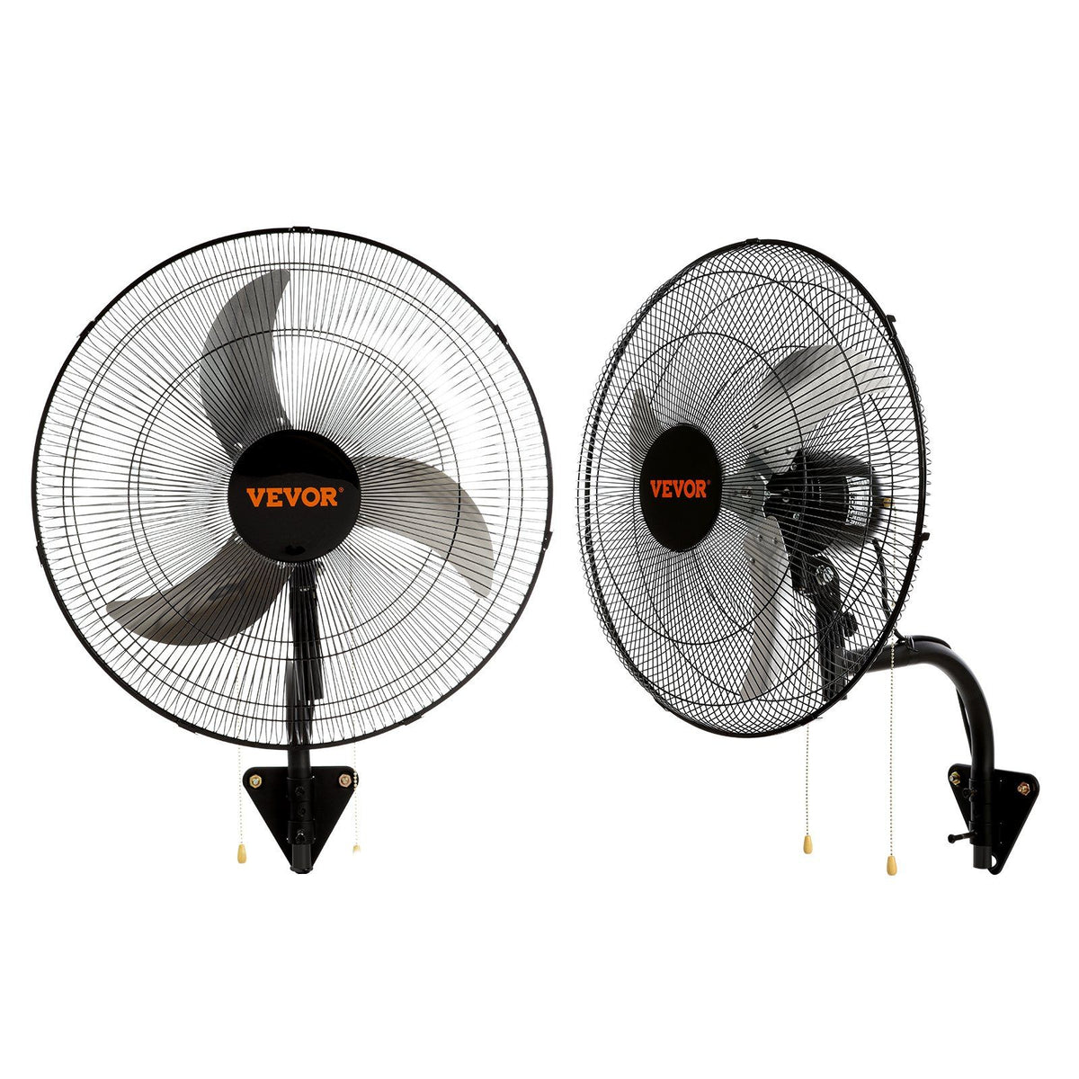 Vevor Wall Mount Fan, 2 Pcs 18 Inch Oscillating, 3 Speed High Velocity Max. 4000 Cfm Industrial Wall Fan For Indoor, Commercial,