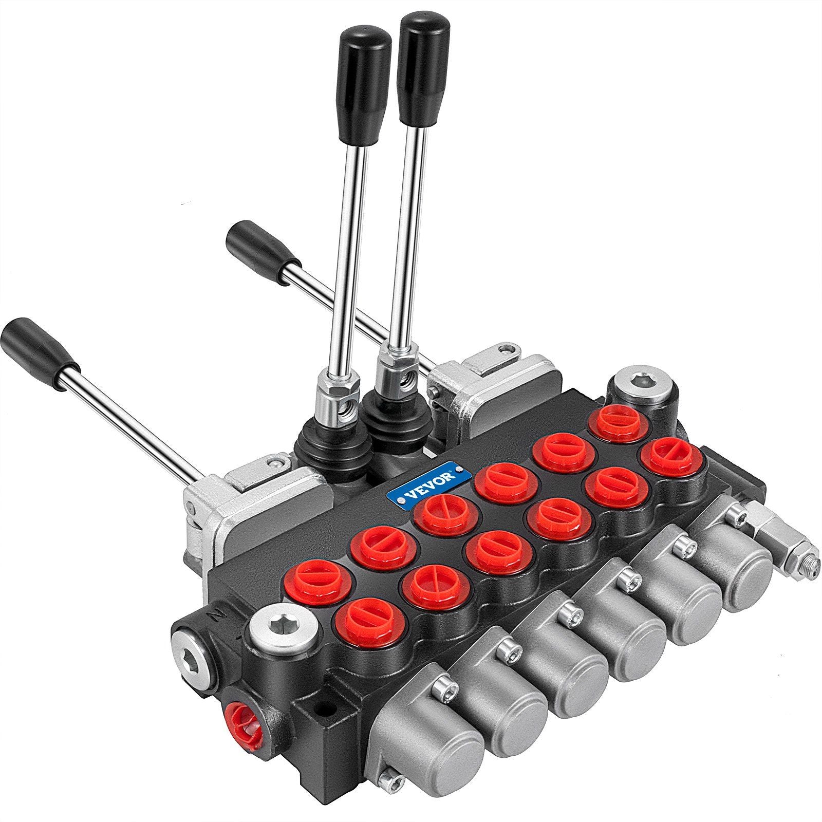 VEVOR Hydraulic Directional Control Valve, 6 Spool Hydraulic Spool Valve, 11 GPM Hydraulic Loader Valve, 4500 PSI Directional Co