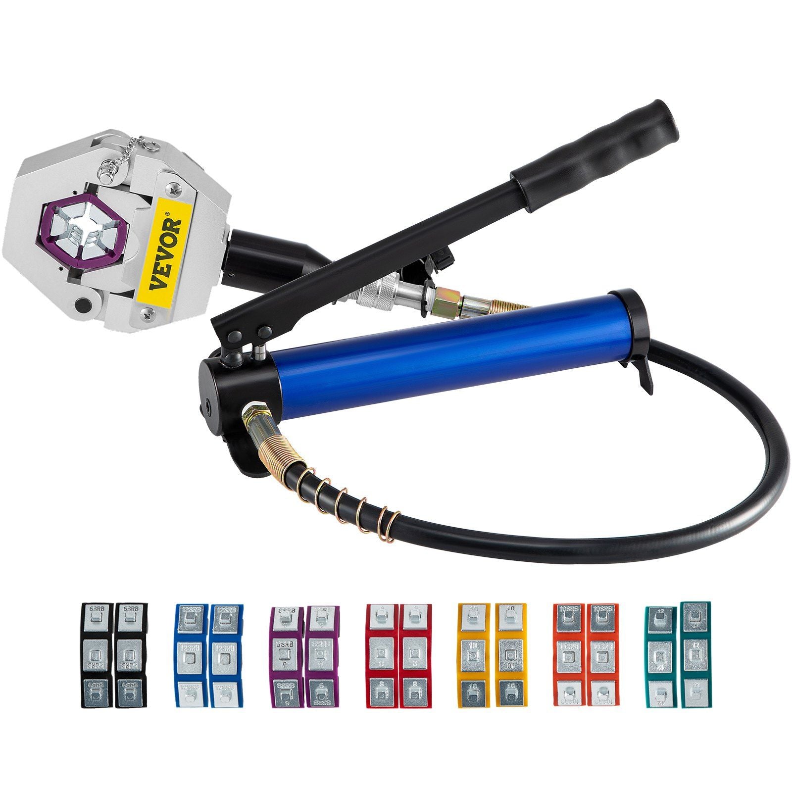 VEVOR Manually Operated AC Hose Crimper FS-7842B Separable Hydraulic Hose Crimper Kit Manual Piston Valve For Aluminum Pump Air 