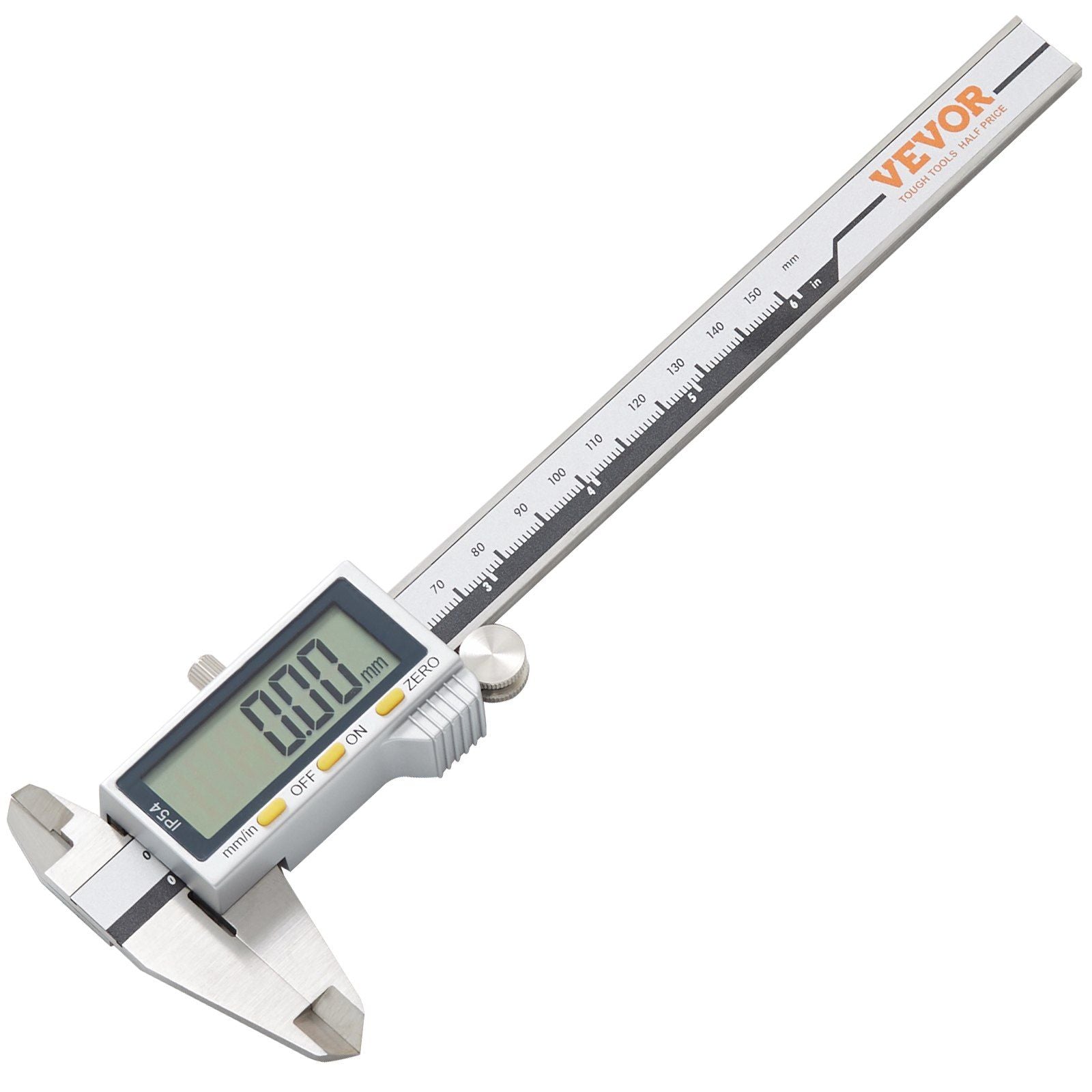 VEVOR Digital Caliper, Calipers Measuring Tool 0-6, Electronic Micrometer Caliper with Large LCD Screen, IP54 Waterproof & 4 Mea