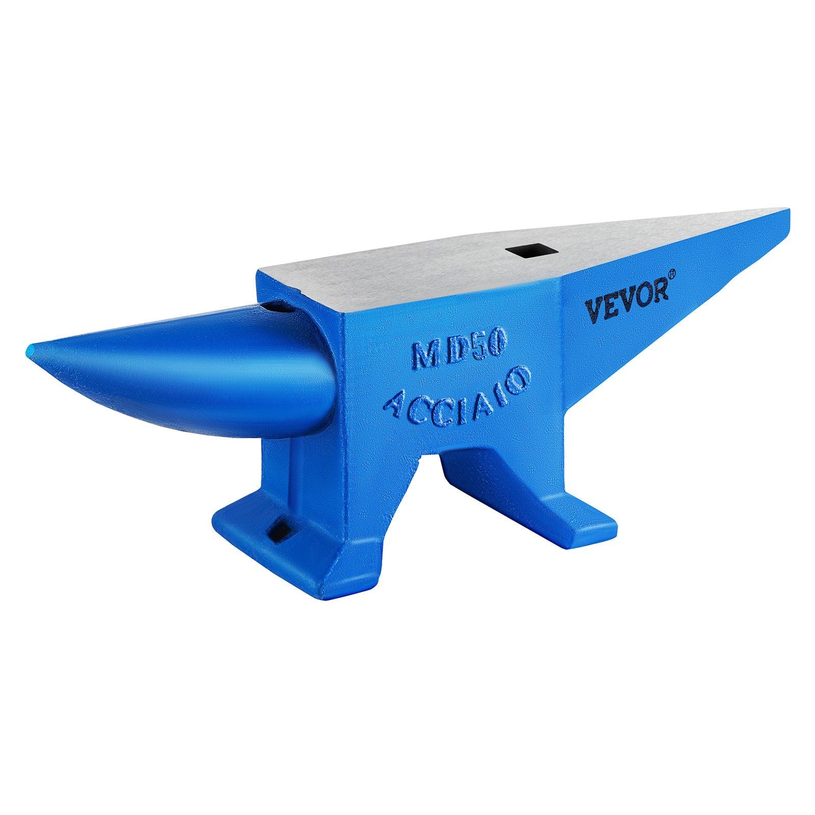 VEVOR Single Horn Anvil Cast Steel Anvil Blacksmith for Sale Forge Steel Tools with Round and Square Hole and Equipment Anvil Ru