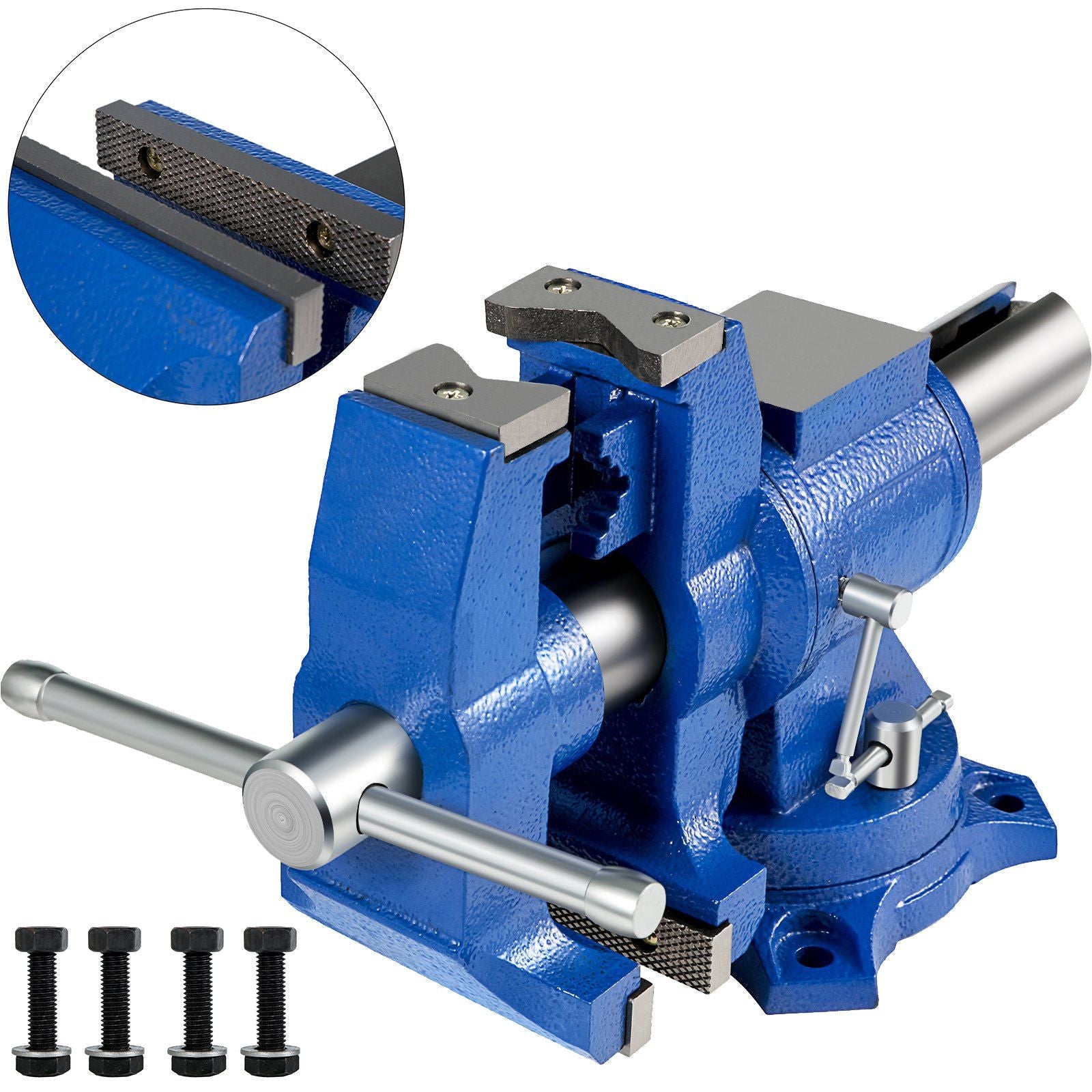 VEVOR 6 Heavy Duty Bench Vise , Double Swivel Rotating Vise Head/Body Rotates 360 ,Pipe Vise Bench Vices 30Kn Clamping Force,for