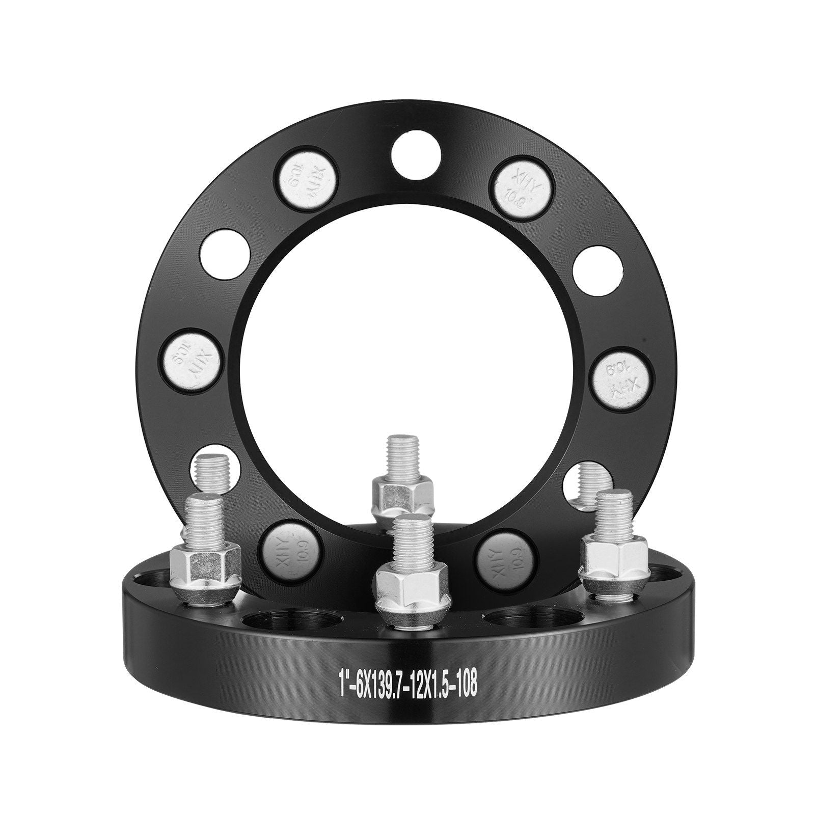 VEVOR 1 6x5.5 Wheel Spacers Wheel Adapters 6 Lug Forged Spacer 4 PCS Black