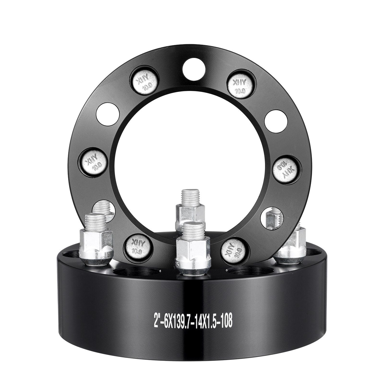 VEVOR 2 6x5.5 Wheel Spacers Wheel Adapters 6 Lug Forged Spacer 4 PCS Black