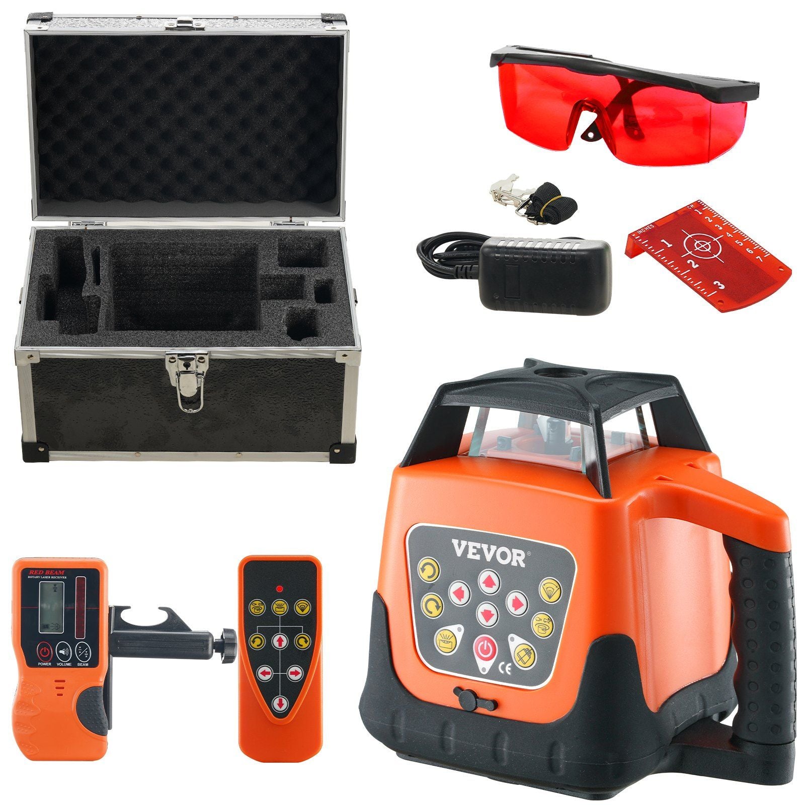 VEVOR Laser Level, 1650ft, 360 Degree Self Leveling Red Cross Line Laser, 5 Rotation Speeds & 4 Scanning Angles Adjustment, IP66