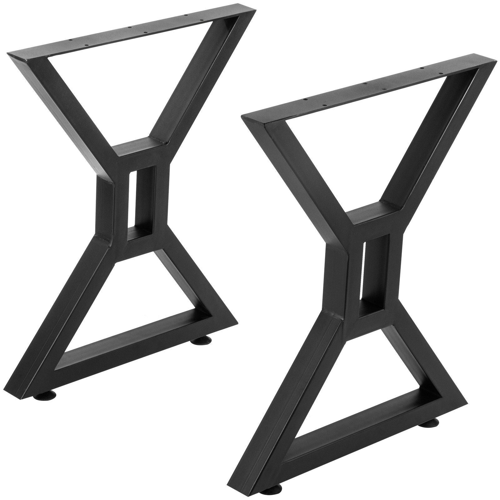 VEVOR Dining Table Legs 28 inch, Metal Table Legs 2PCs, Hollow X-Shaped Legs 440 Lbs Load Capacity DIY Coffee Table Legs Black A