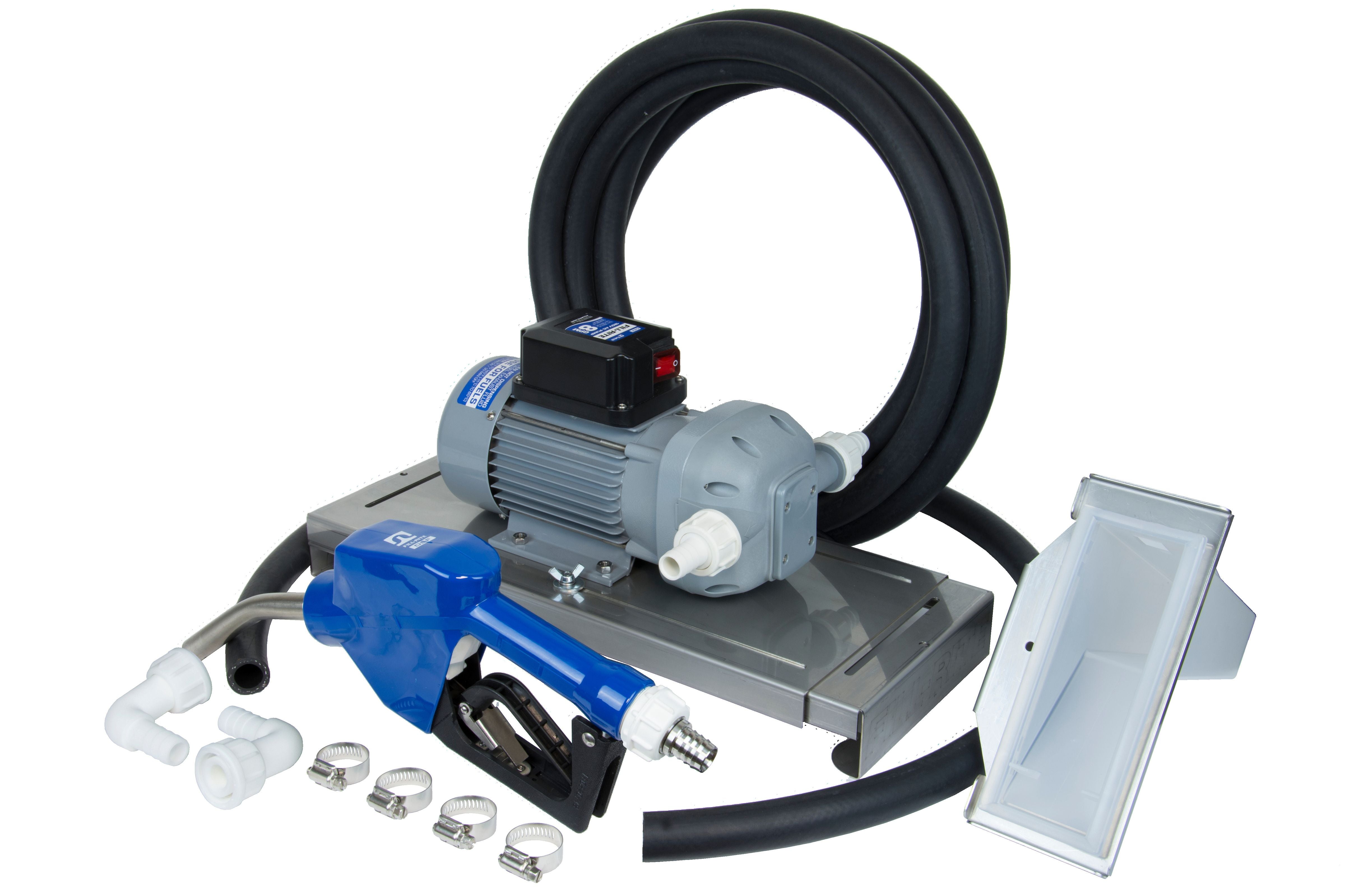 Fill-Rite DF120DAN520 8 GPM 120V DEF Transfer Pump with Auto Nozzle, Suction Hose, Discharge Hose, Drum Bracket, & Power Cord(D0