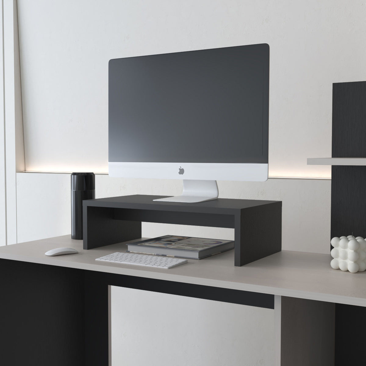 Sells Monitor Stand In Melamine And Particule Board, Black