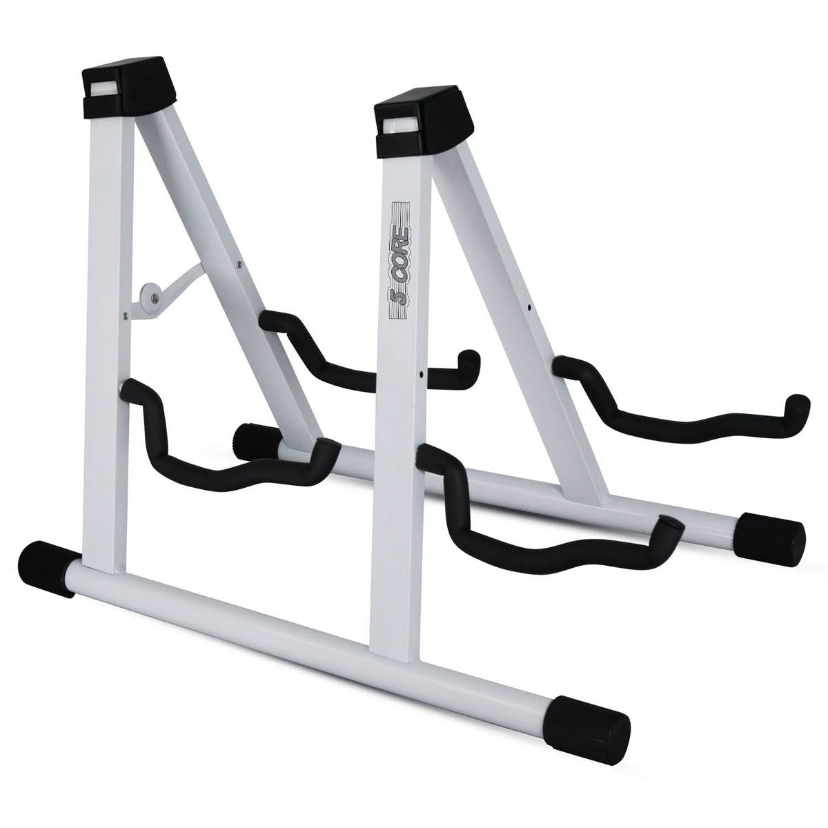 5 Core Double Guitar Stand Floor Adjustable Heavy Duty A Frame Universal Folding Acoustic Electric Bass Mandolin Banjo Violin Ho