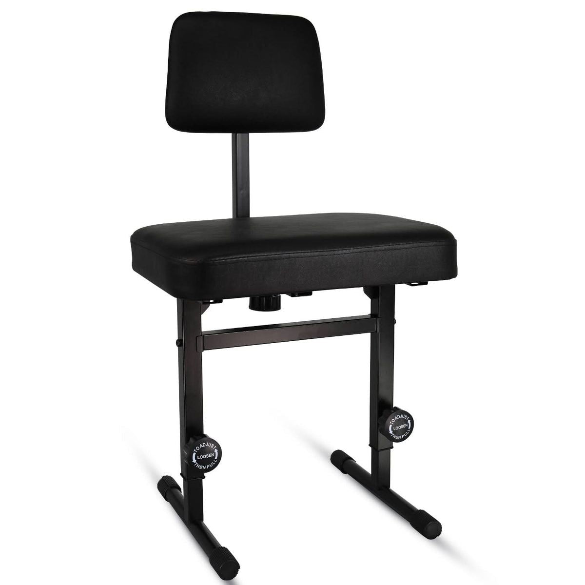 5 Core Piano Bench Height Adjustable Keyboard Stool Stool Heavy Duty Thick Padded Cushioned Seat With Backrest   Pnb B Rest Blk
