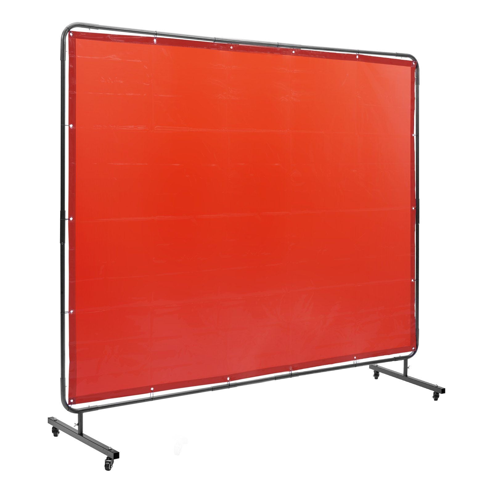 VEVOR Welding Screen with Frame, 6 x 8 Welding Curtain Screen, Flame-Resistant Vinyl Welding Protection Screen on 4 Swivel Whe