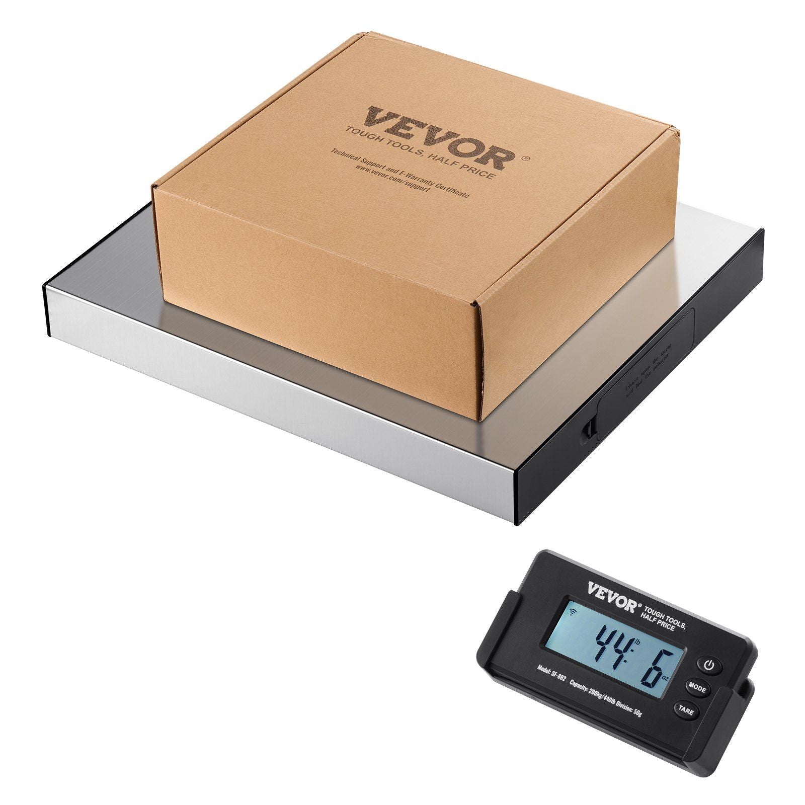 VEVOR Digital Shipping Scale, 49 ft Wireless Control, 440 lbs x 1.7 oz. Postal Scale, with Timer, Tare Function, HD LCD Screen P