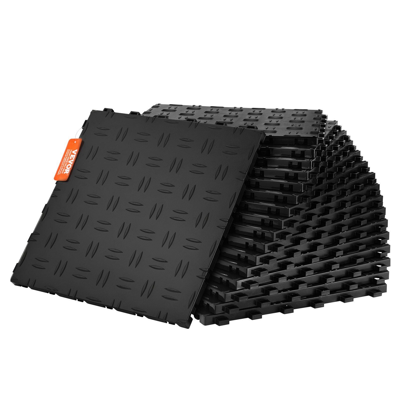 VEVOR Garage Tiles Interlocking, 12 x 12 x 0.53 inch 50 Pack Garage Floor Covering Tiles, Non-Slip Double-Sided Texture Garage F