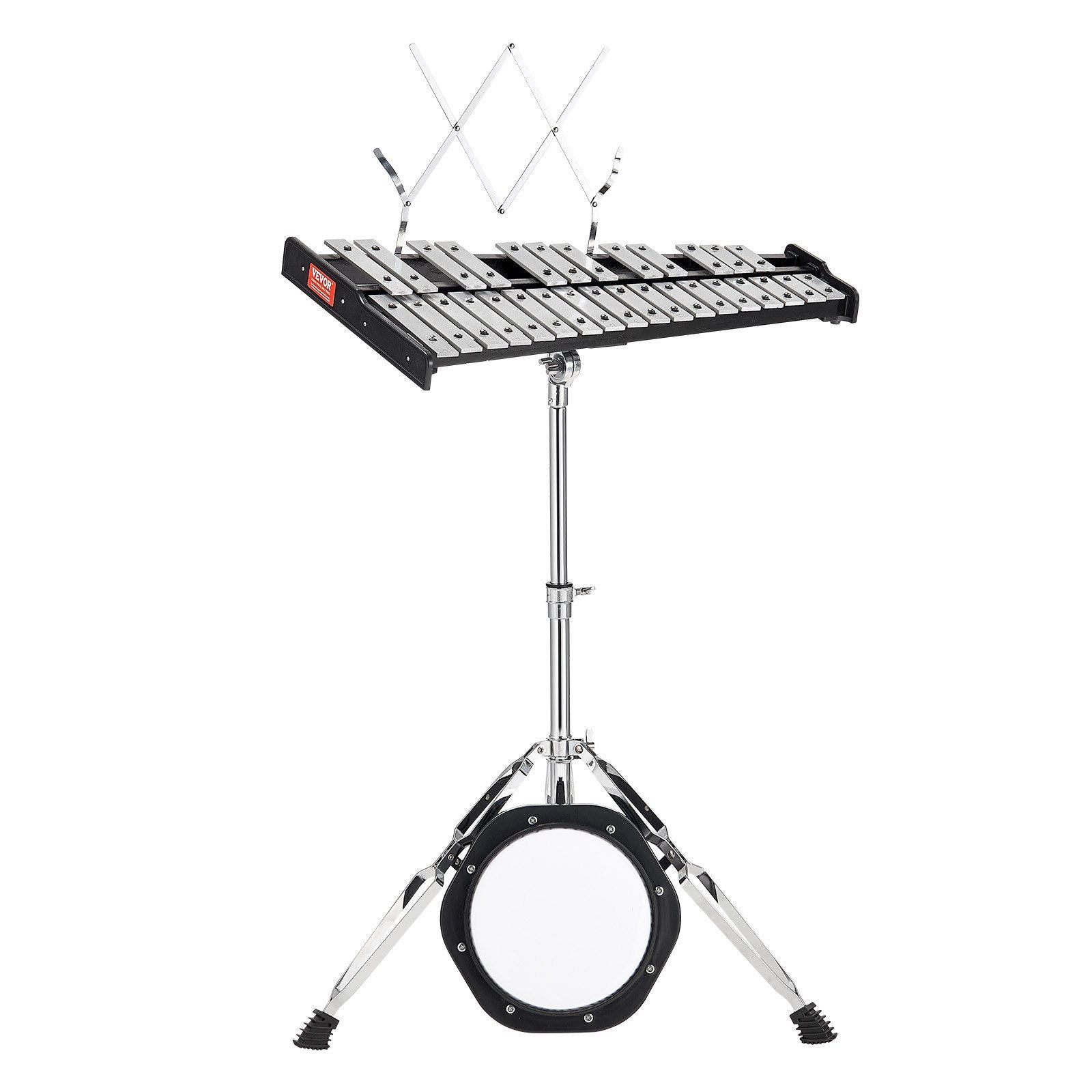 Vevor 30 Note Glockenspiel Xylophone Bell Kit, Professional Percussion Instrument Set With Mallets, Drum Sticks, Music Stand, 8'