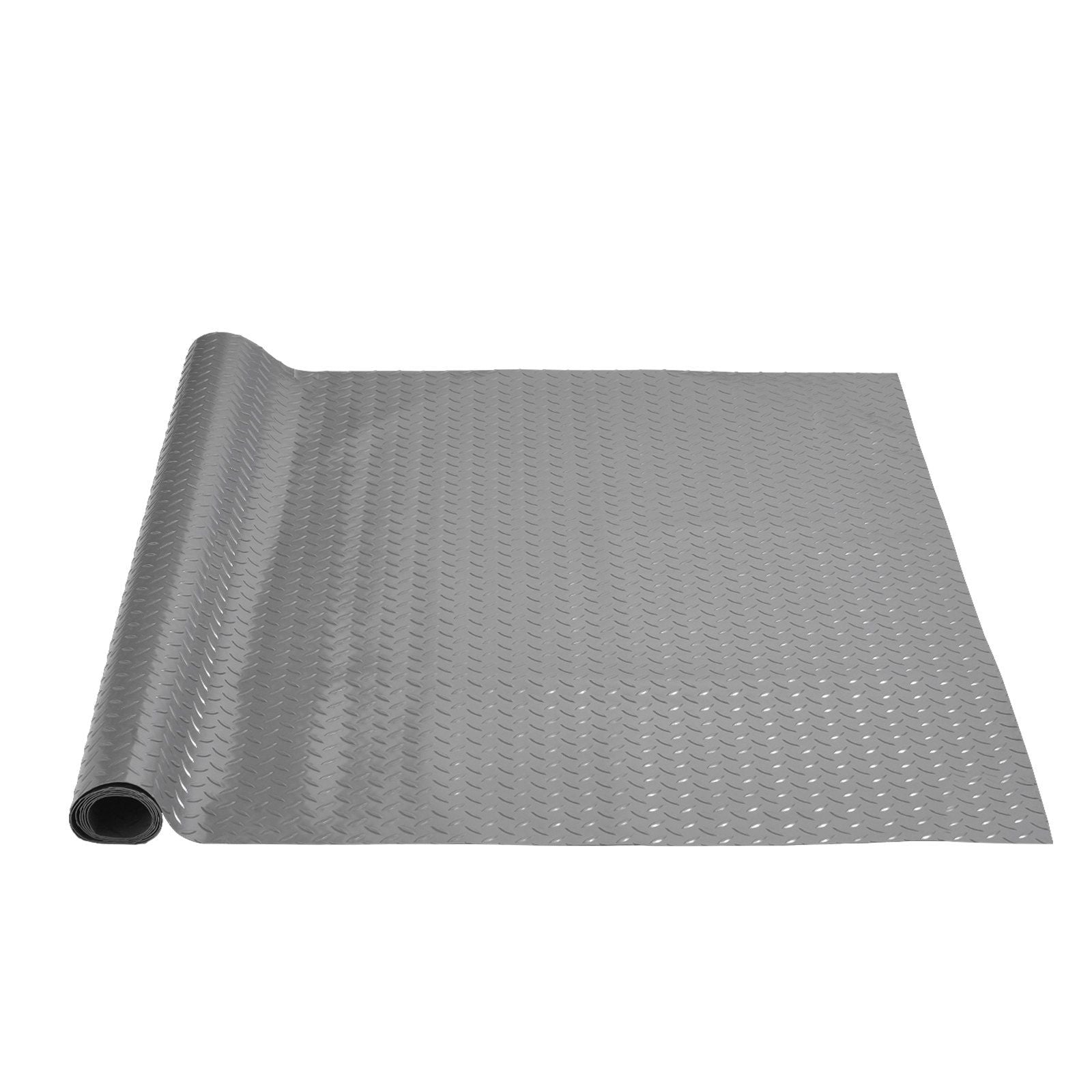 VEVOR Garage Floor Mat 4.9x9.2 ft Vinyl Garage Flooring Roll Anti-Slide Diamond Texture Silver Garage Mats for Under Car 45 sqft