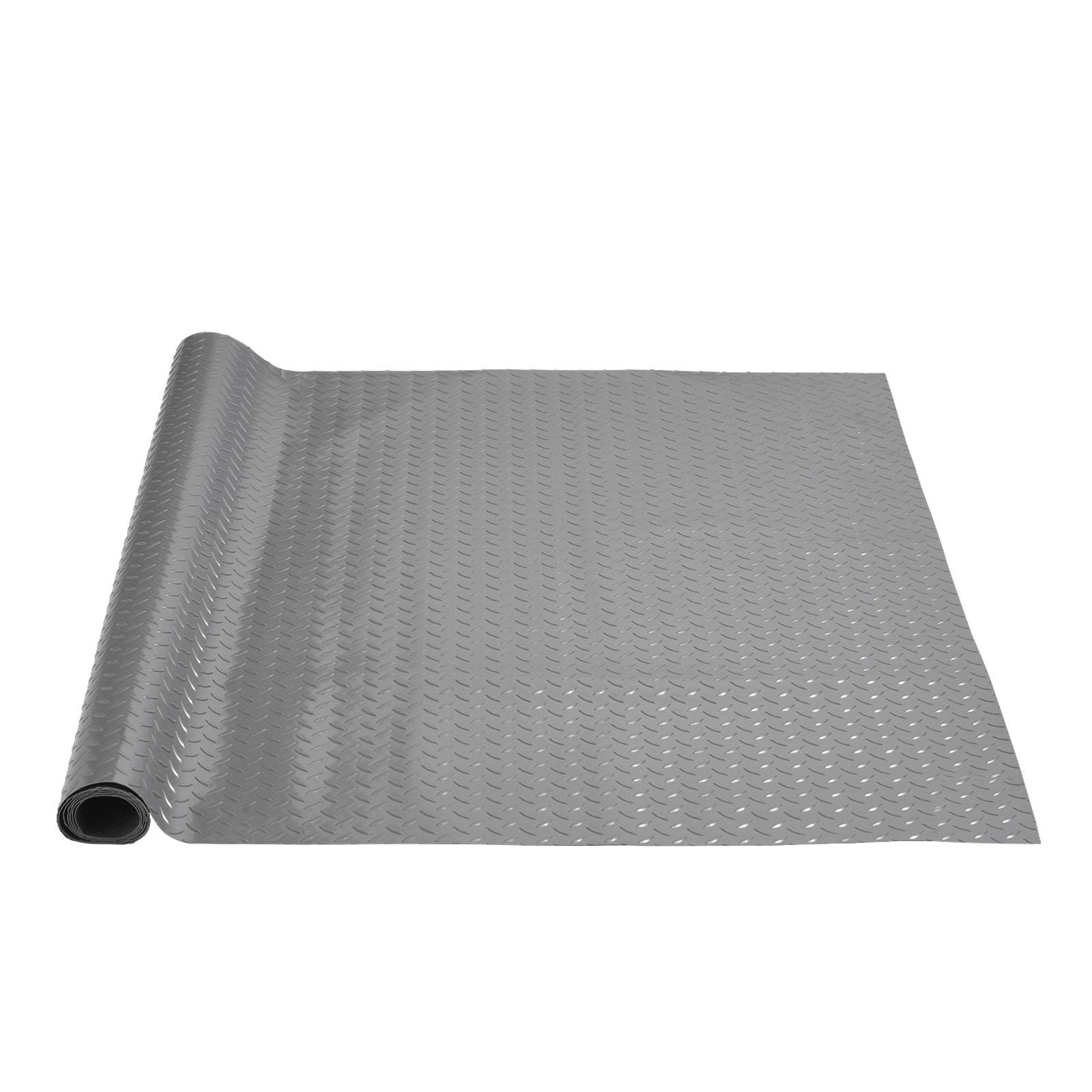 VEVOR Garage Floor Mat 3.9x6.56ft Vinyl Garage Flooring Roll Anti-Slide Diamond Texture Silver Garage Mats for Under Car 25.6sqf