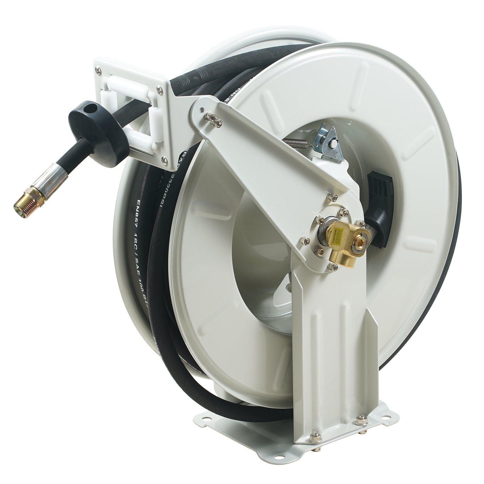 VEVOR Fuel Hose Reel, 1/4 x 50, Extra Long Retractable Grease Hose Reel, Spring Driven Auto Swivel Rewind, Heavy-Duty Carbon St