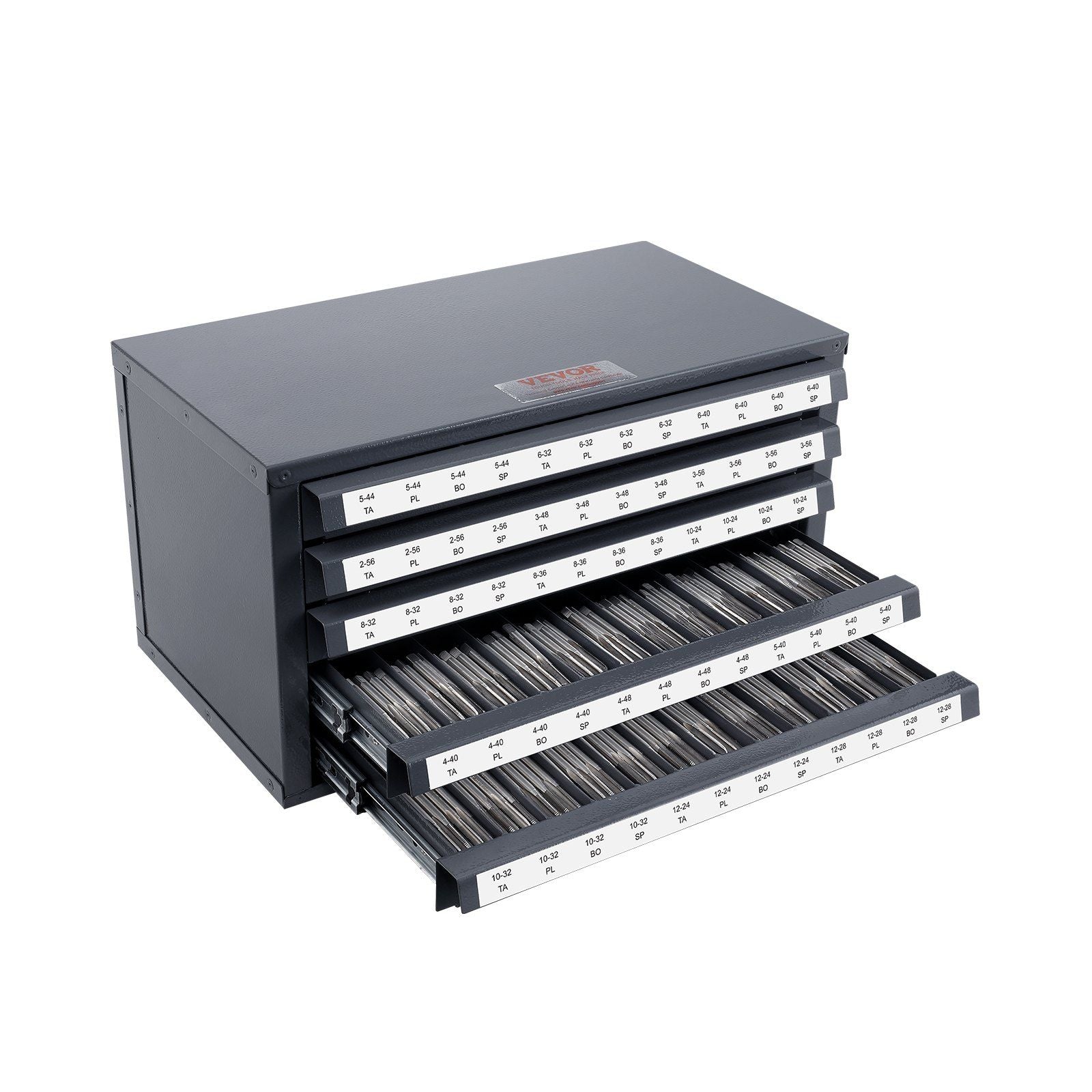 VEVOR Tap Dispenser Cabinet, Five-Drawer Tap Organizer Cabinet for #2-56-#12-28 Steel Tap Dispenser Organizer Cabinet with Label