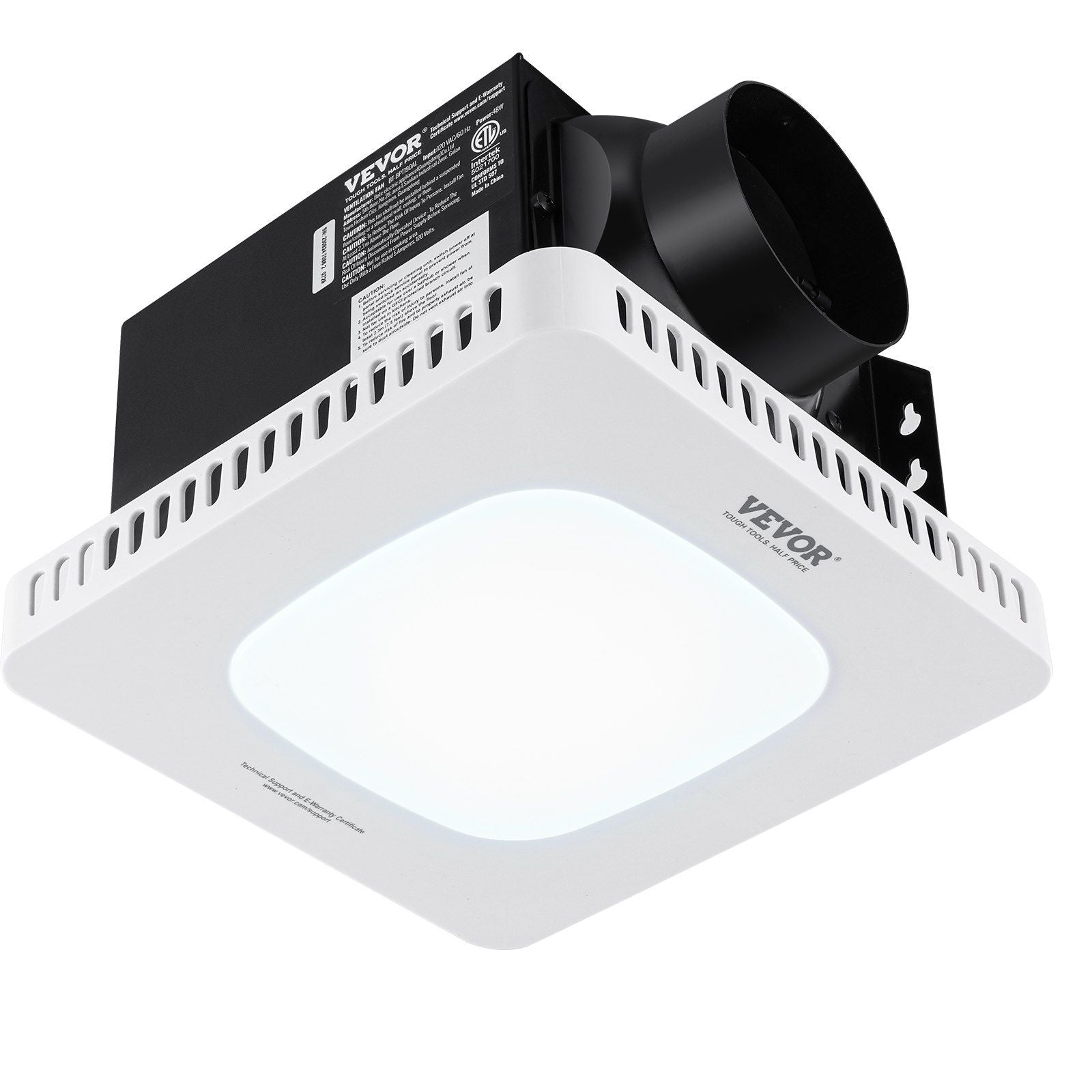 Vevor Bathroom Exhaust Fan, 80 Cfm High Efficiency Ventilation, 1.5Sones Low Noise Operation All Copper Motor, Energy Saving Bat