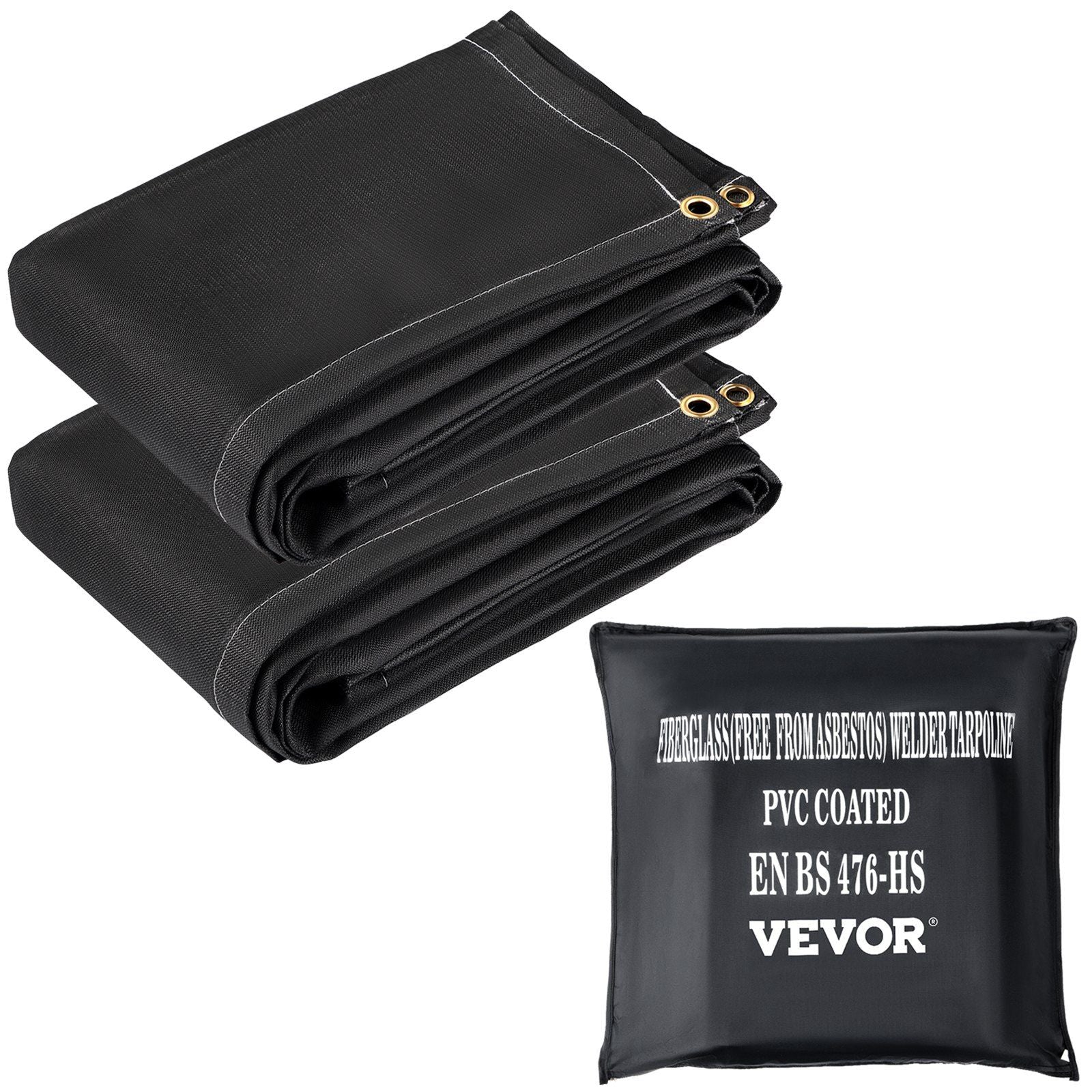VEVOR Fire Blankets, 2 Pack Welding Blankets, 6 x 10 Fire Suppression Blanket, 1022 F Flame Retardant Blanket, Black Fire Emer