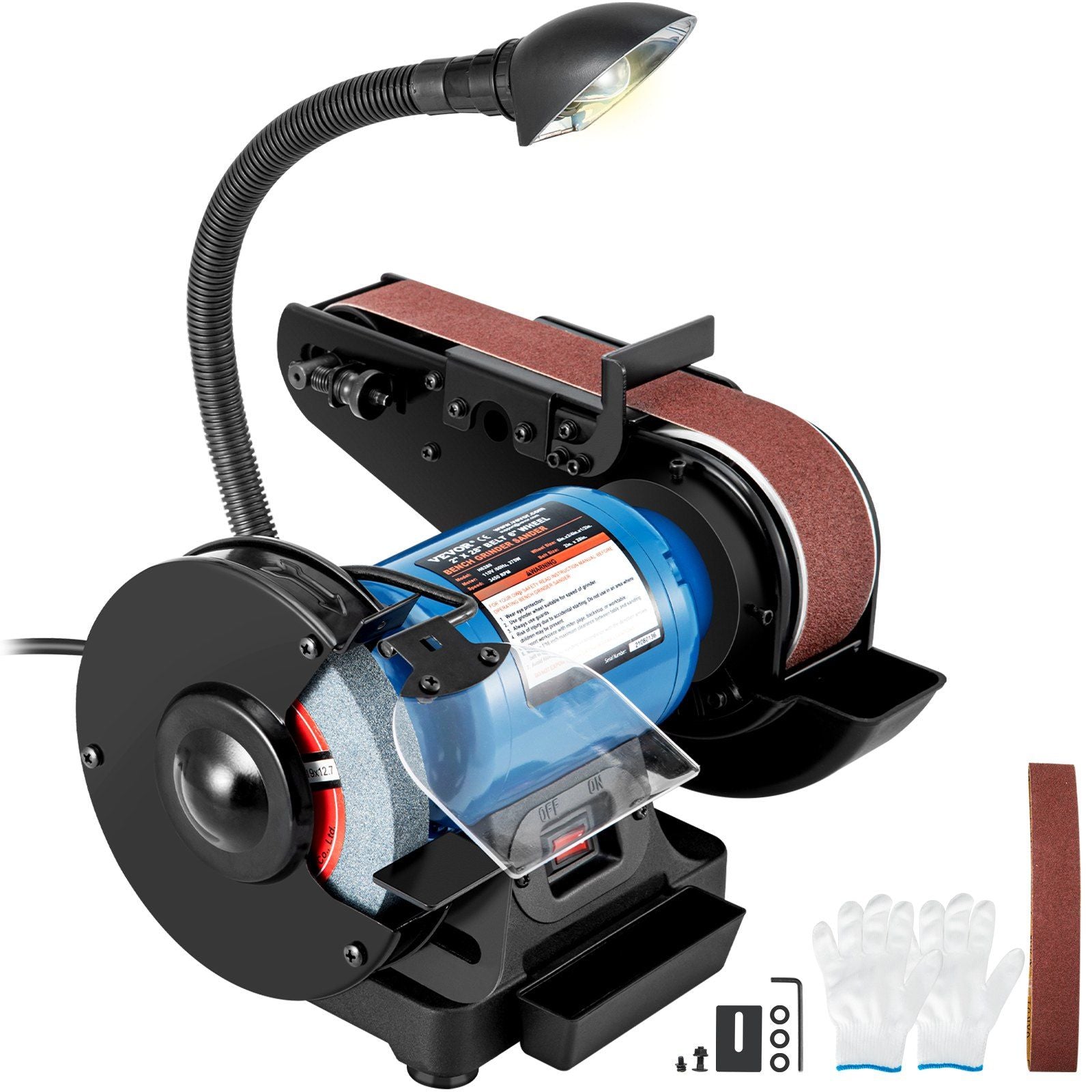 2 Belt Sander and 6 Disc Sander With Sturdy Base & LED Working Lamp