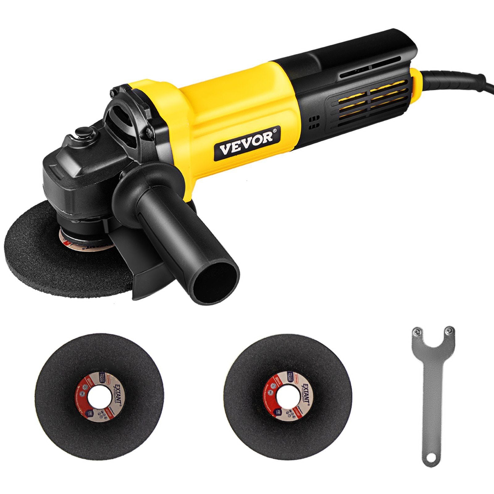 VEVOR Angle Grinder, 4-1/2 Inch Powerful Grinder Tool 11Amp Power Grinder with Paddle Switch and 360 Rotational Guard, 12000rpm 