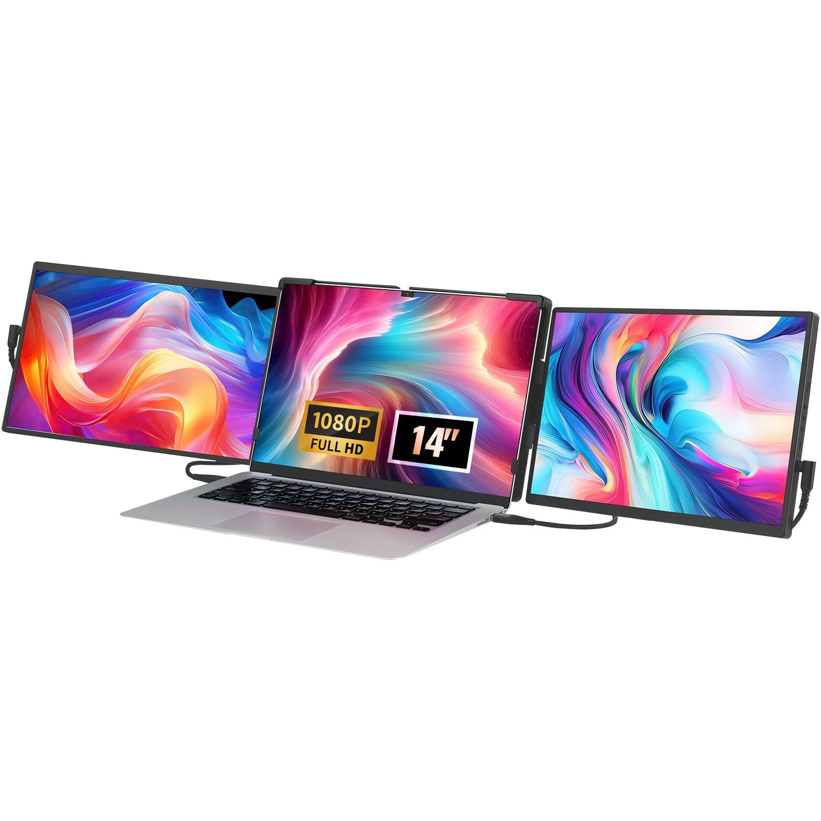 Vevor Laptop Screen Extender 14'' Hd 1080P Portable Monitor For 13'' 17'' Laptop