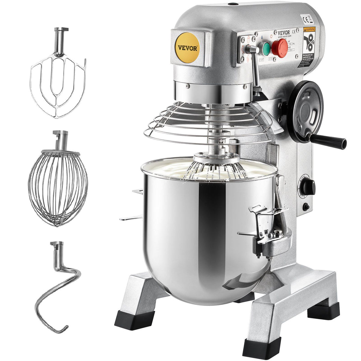 Vevor Commercial Food Mixer, 30Qt Commercial Mixer With Timing Function, 1100W Stainless Steel Bowl Heavy Duty Electric Food Mix