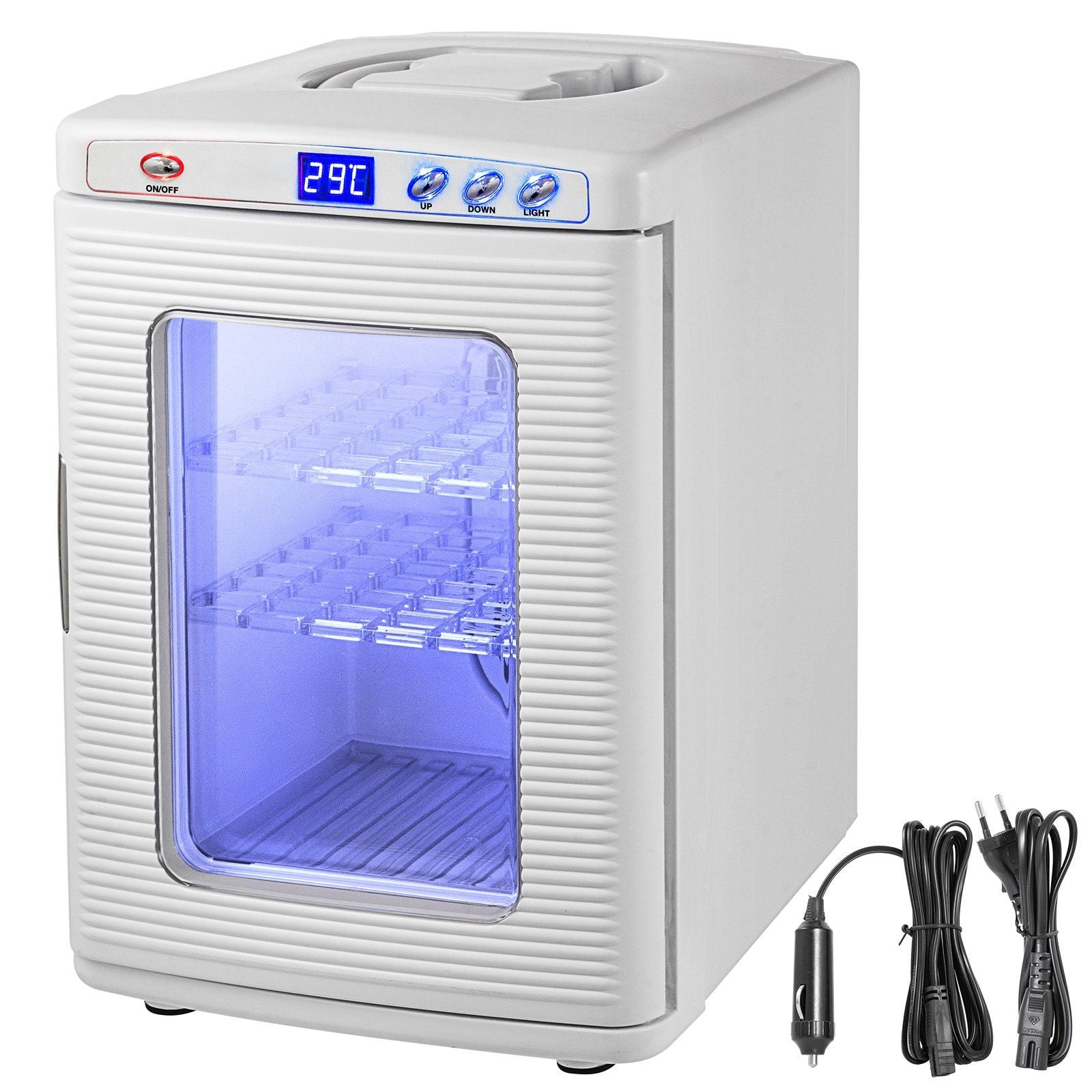 VEVOR White Reptile Incubator 25L Scientific Lab Incubator Digital Incubator Cooling and Heating 5-60C Reptile Egg Incubator 12V