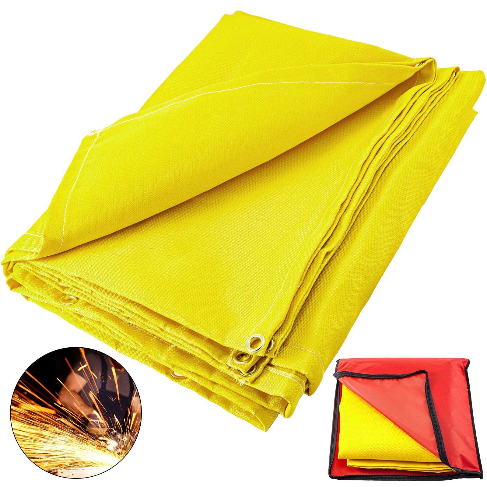 VEVOR 6 x 10 Ft Welding Blanket Gold Fiberglass Blanket Portable Fiberglass Fire Retardant Blanket Welding Mat Welding Fireproof