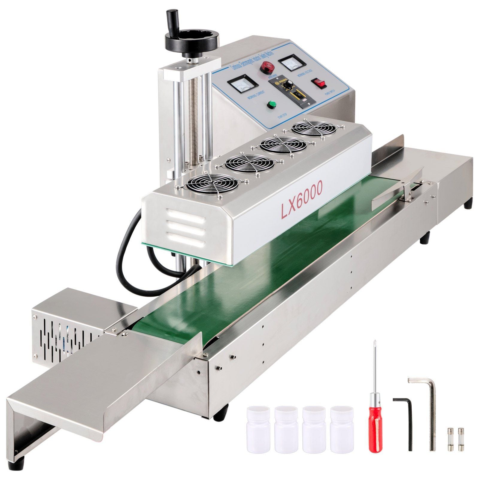 VEVOR LX-6000 Induction Bottle Sealer Cap Diameter 20-80mm Induction Sealing Machine Continuous Induction Sealer Heat Induction 