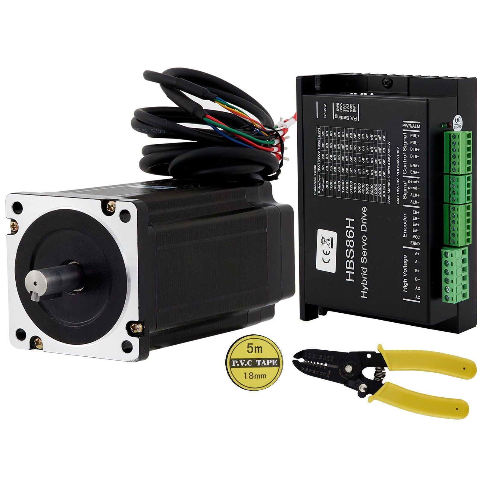 VEVOR Nema34 12Nm Closed Loop Stepper Servo Motor 2 Phase Hybrid Driver CNC Kit