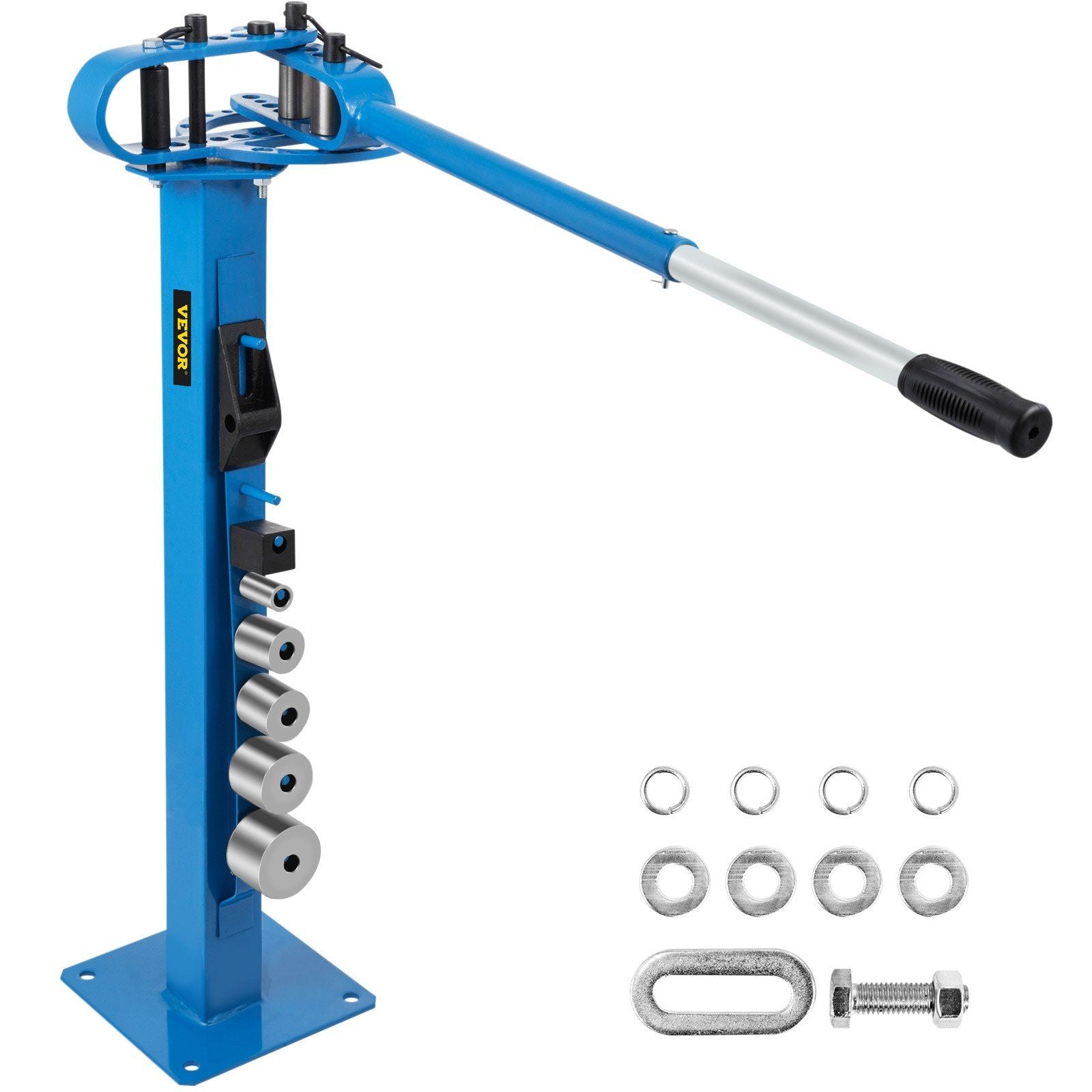 VEVOR YP-38 Metal Bender 1-3 Flat Bar Square Rod Bending 7 Dies w/ Floor Stand
