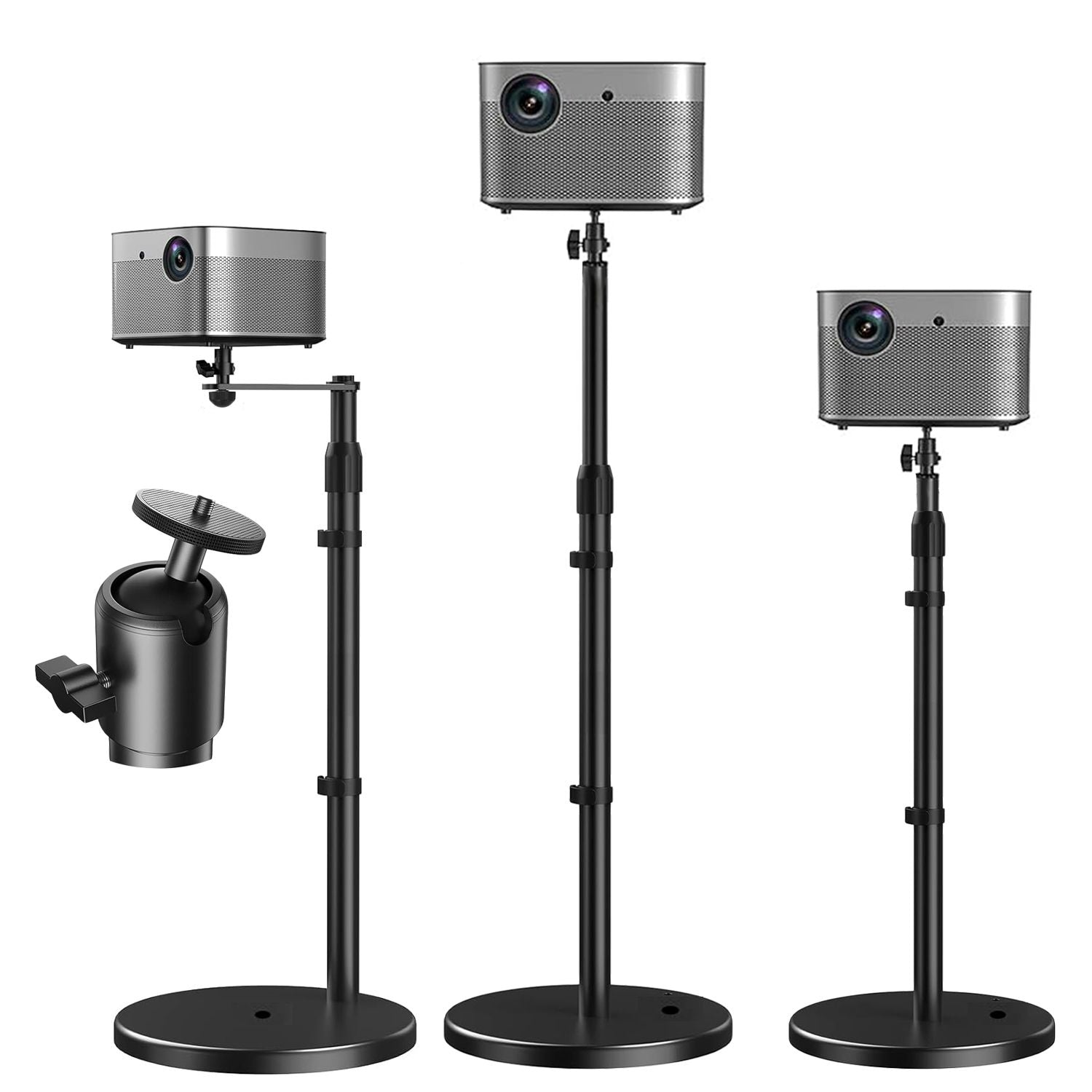 5 core Projector Stand Height adjustable 28-52 Tall Floor Stands w 3 Mounting Options 360 Rotatable Ball Head Heavy Duty Multipu