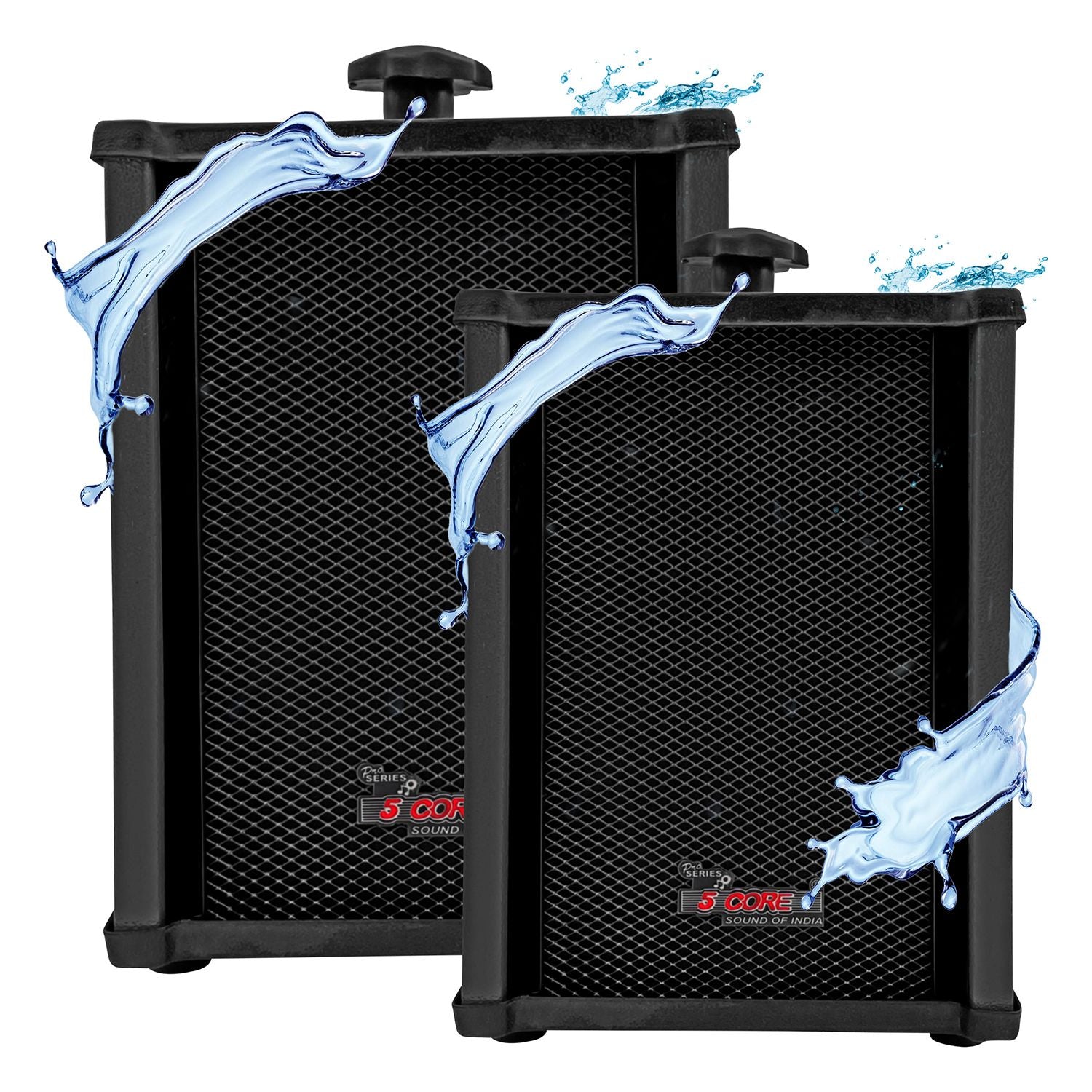5 Core Outdoor Speakers Pair Stereo In Wall Speaker 100W Peak Passive Outside Surface Mount Wired Waterproof Patio House Garage 