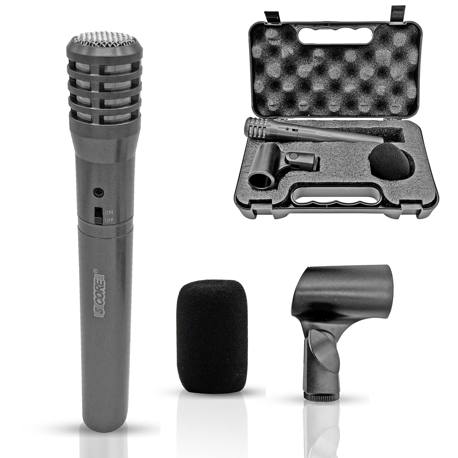 5 Core Dynamic Instrument Microphone Professional XLR Cardioid Uni Directional Condenser Mic Included Windscreen Mic Holder  IN