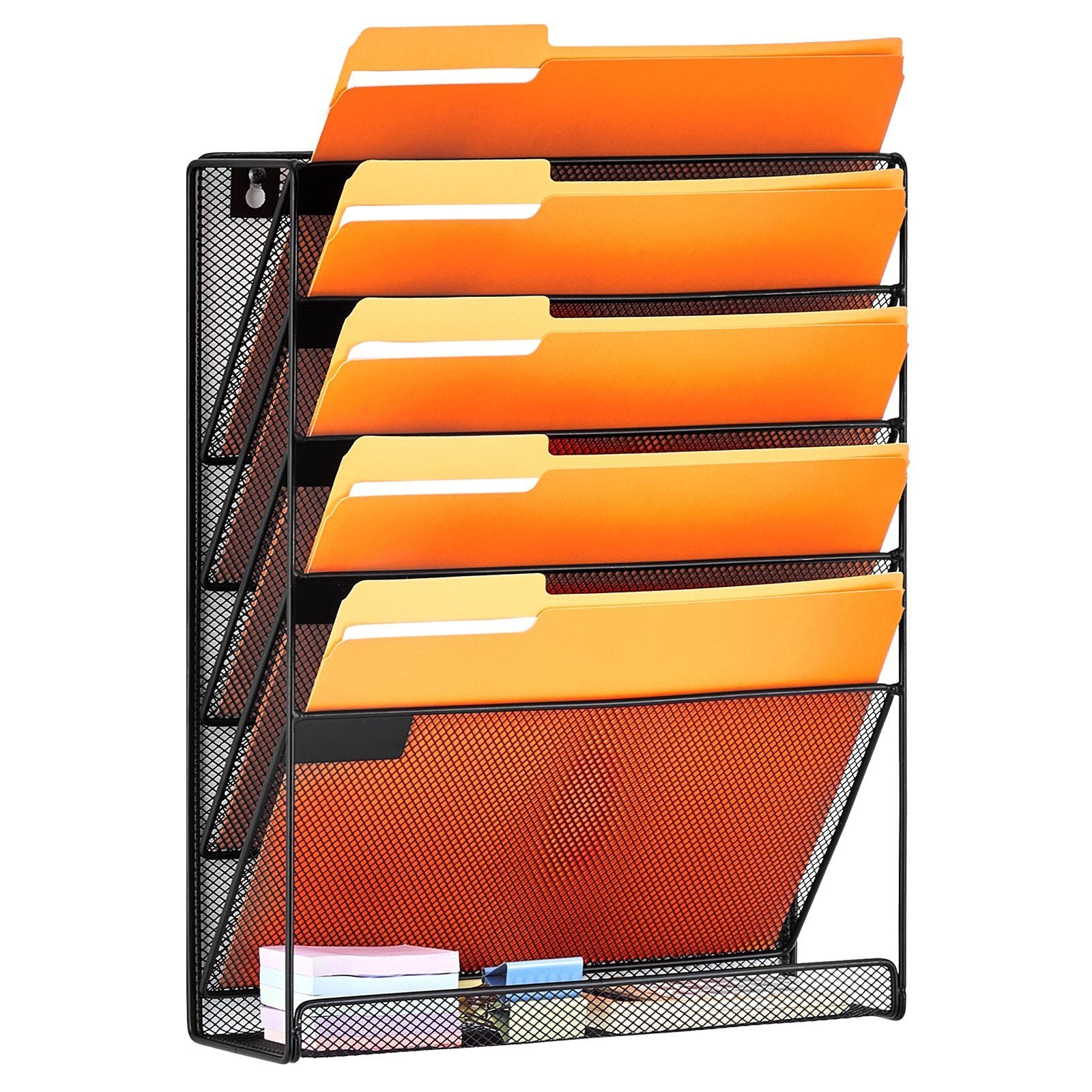 VEVOR File Wall Rack Mesh Wall File Holder 1-Piece 6 Pockets for Office/School