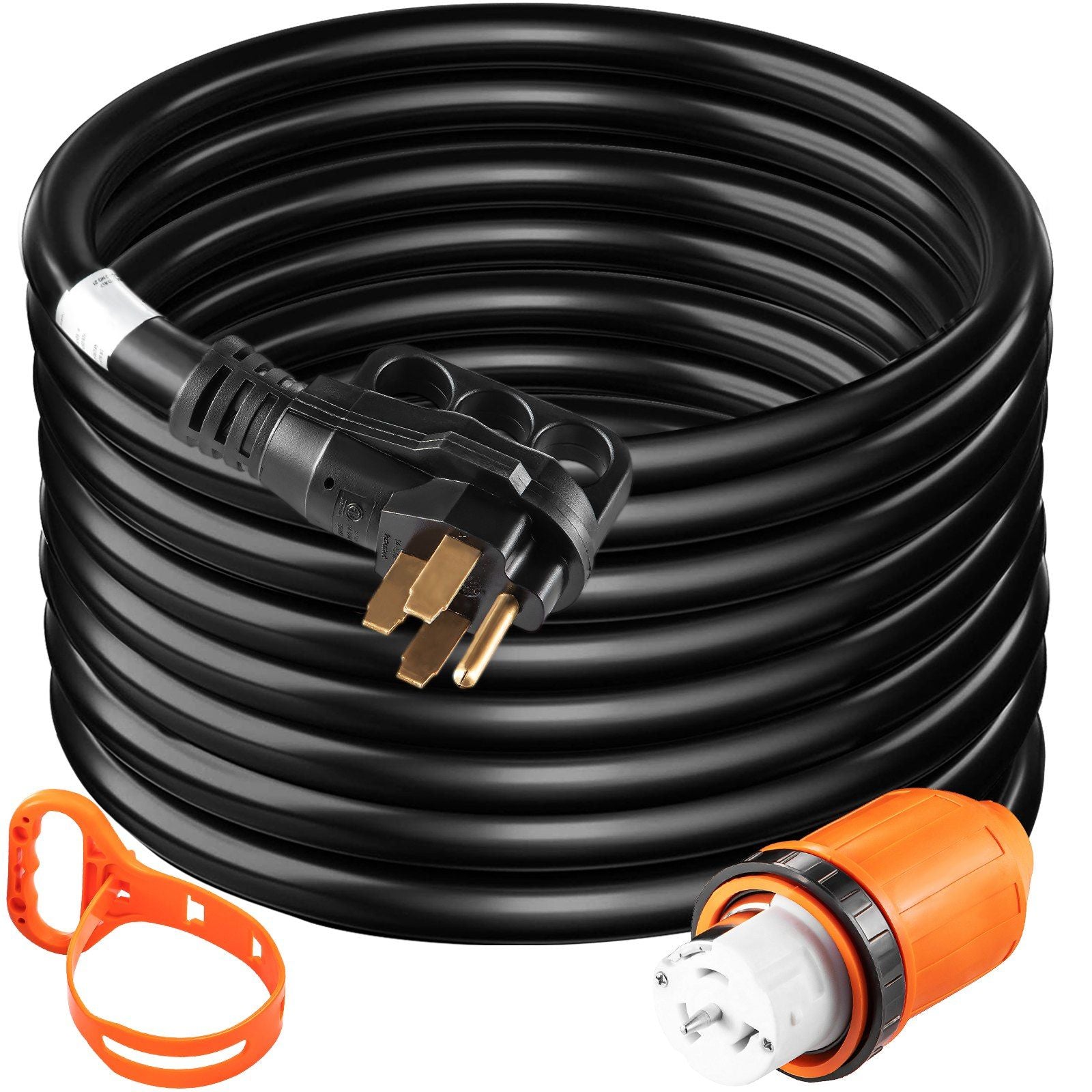 VEVOR Generator Cord, 15FT Generator Power Cord w/ Plug in & Out Pin of Inlet Box Side, 50AMP SS2-50R/CS6375 Style Inlets Cable,