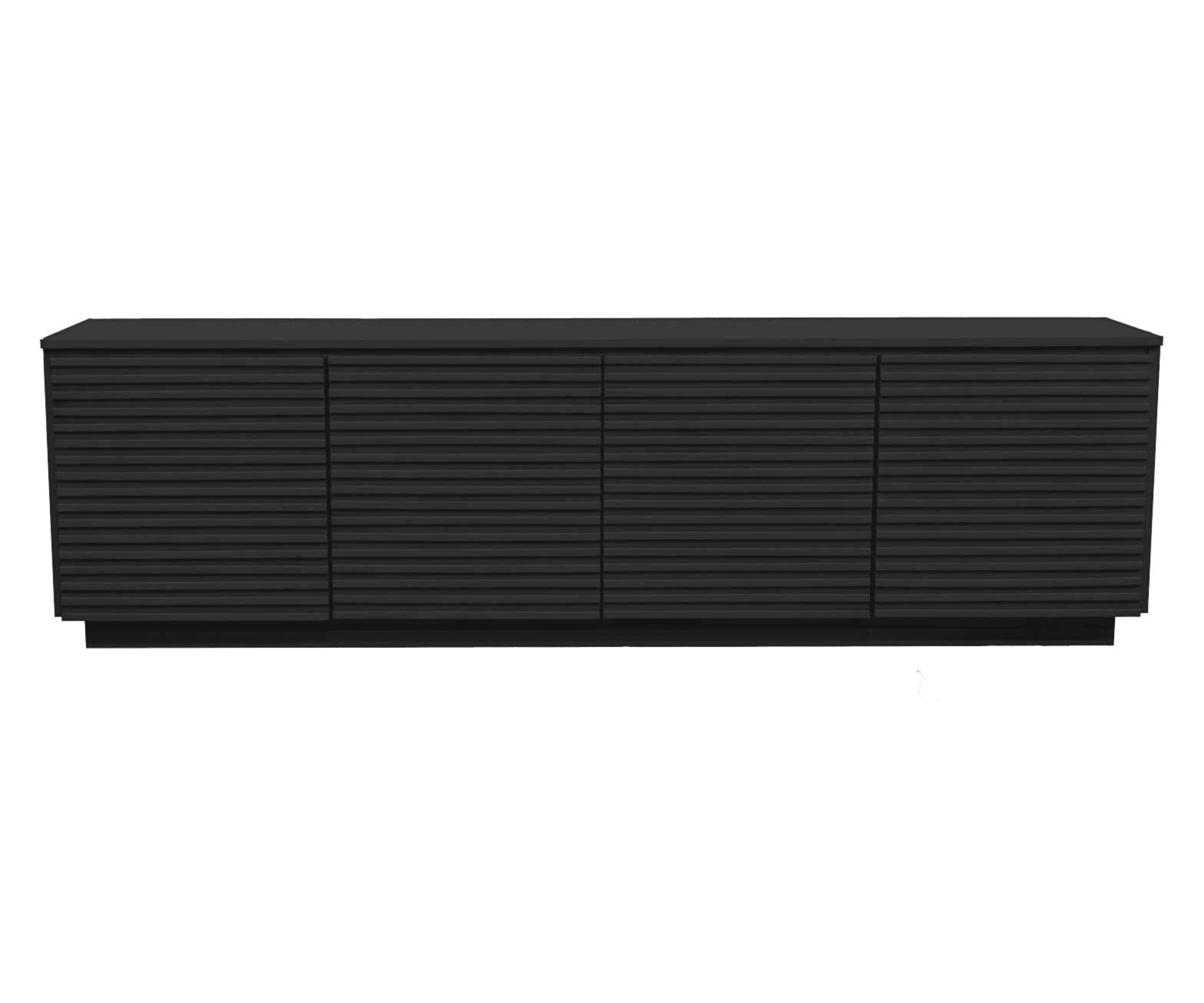 Bridgevine Home Stardust 86 inch Four Door TV Stand for TVs up to 95 inches, No Assembly Required, Black Finish