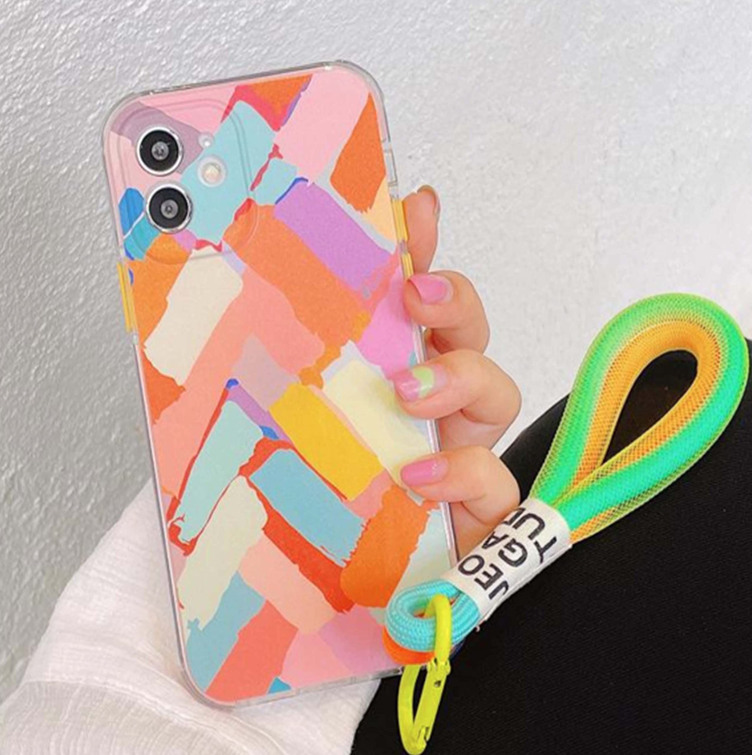 Sable Hub iPhone X/XS | Design Cover with Hand Strap | Silicone Hard Case with Color Buttons(D0102HX6472.)