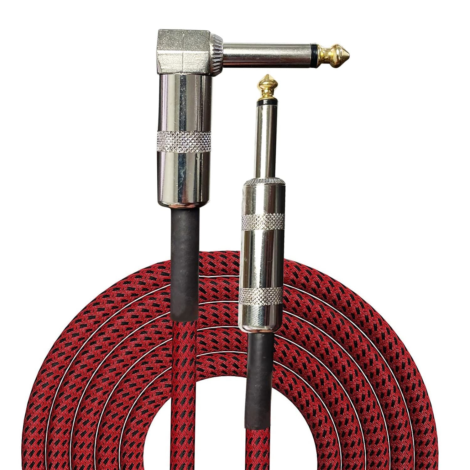 5 Core Guitar Cord Amp Cable 10 ft for Guitar Bass Electric Guitar Instrument Amplifier Audio GC-BR 10F 1L RED (Red)(D0102HX6B4J