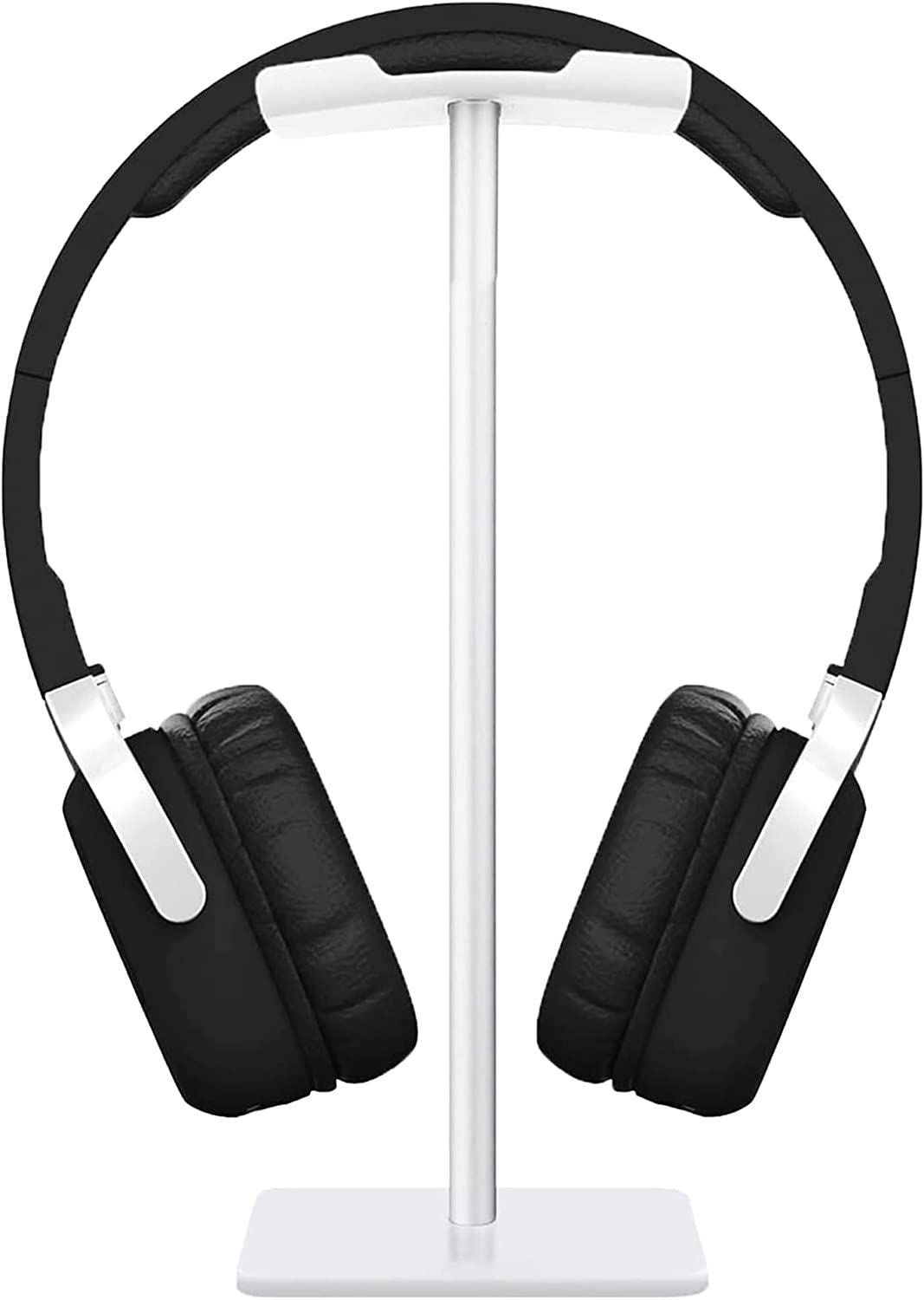 Headphone Stand Headset Holder with Aluminum Supporting Bar Flexible ABS Solid Base for All Headphones Size HD STND (White)(D010