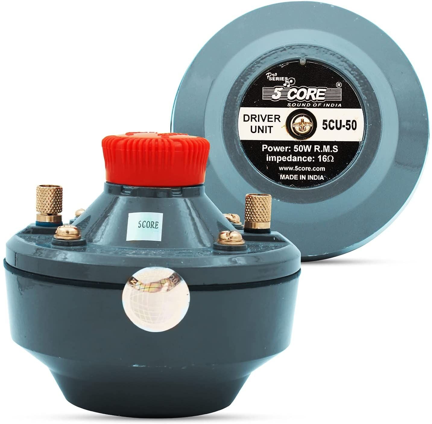 5 Core 50 Watt RMS (500W PMPO) 16 ohms Speaker Compression Driver 160Hz - 7KHz Frequency, Mid Range Tweeter Unit with Aluminium 