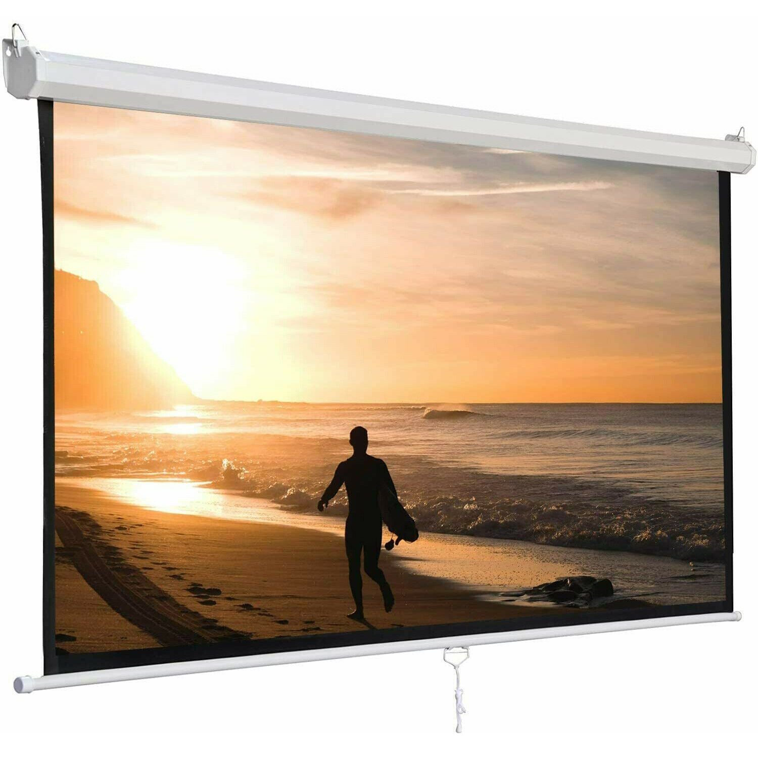 Projector Screen Retractable Projection Screens 100 inch 8K 3D Ultra HD 16:9 Outdoor Indoor Movie Screen Easy Installation 5 Cor
